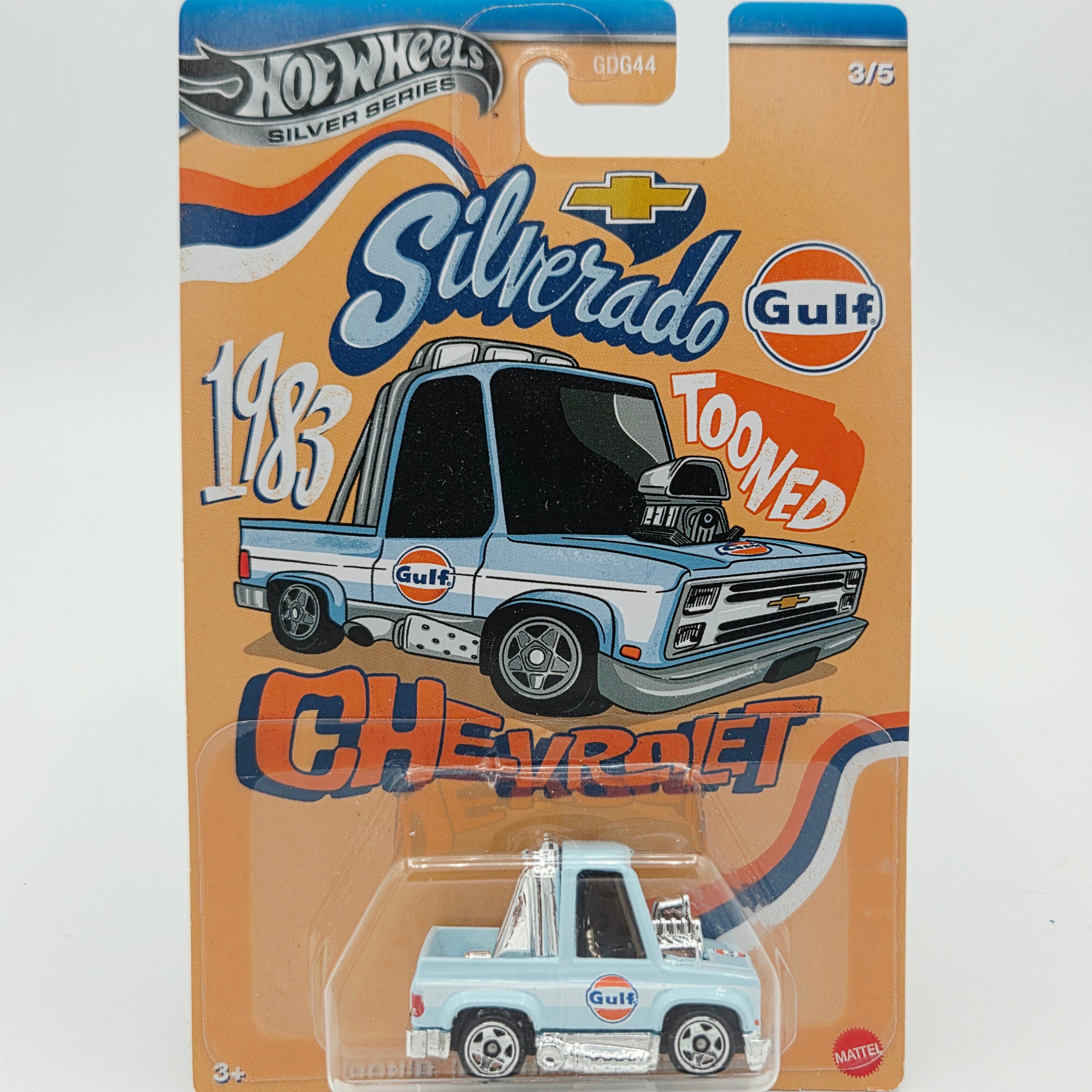 Hot Wheels Toon'd '83 Chevy Silverado (2025 HW Silver Series - Gulf Oil)