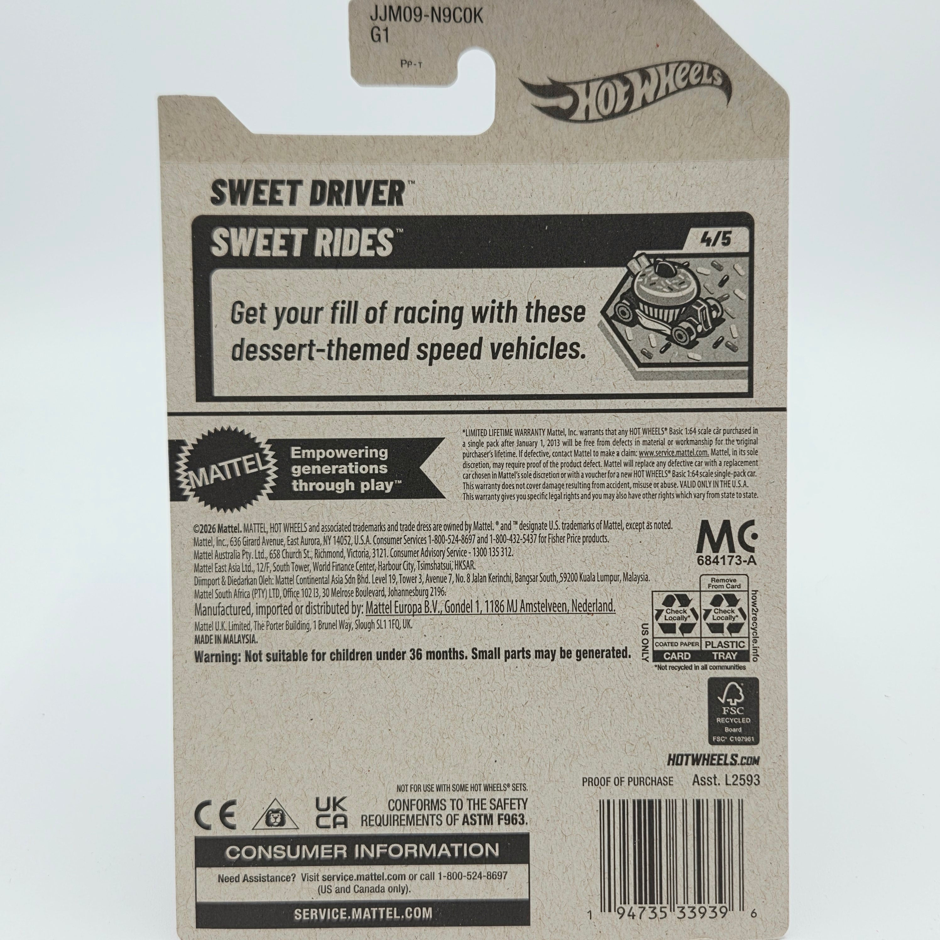 Hot Wheels - TREASURE HUNT - Sweet Driver (2026 HW Basic Case K - Sweet Rides)