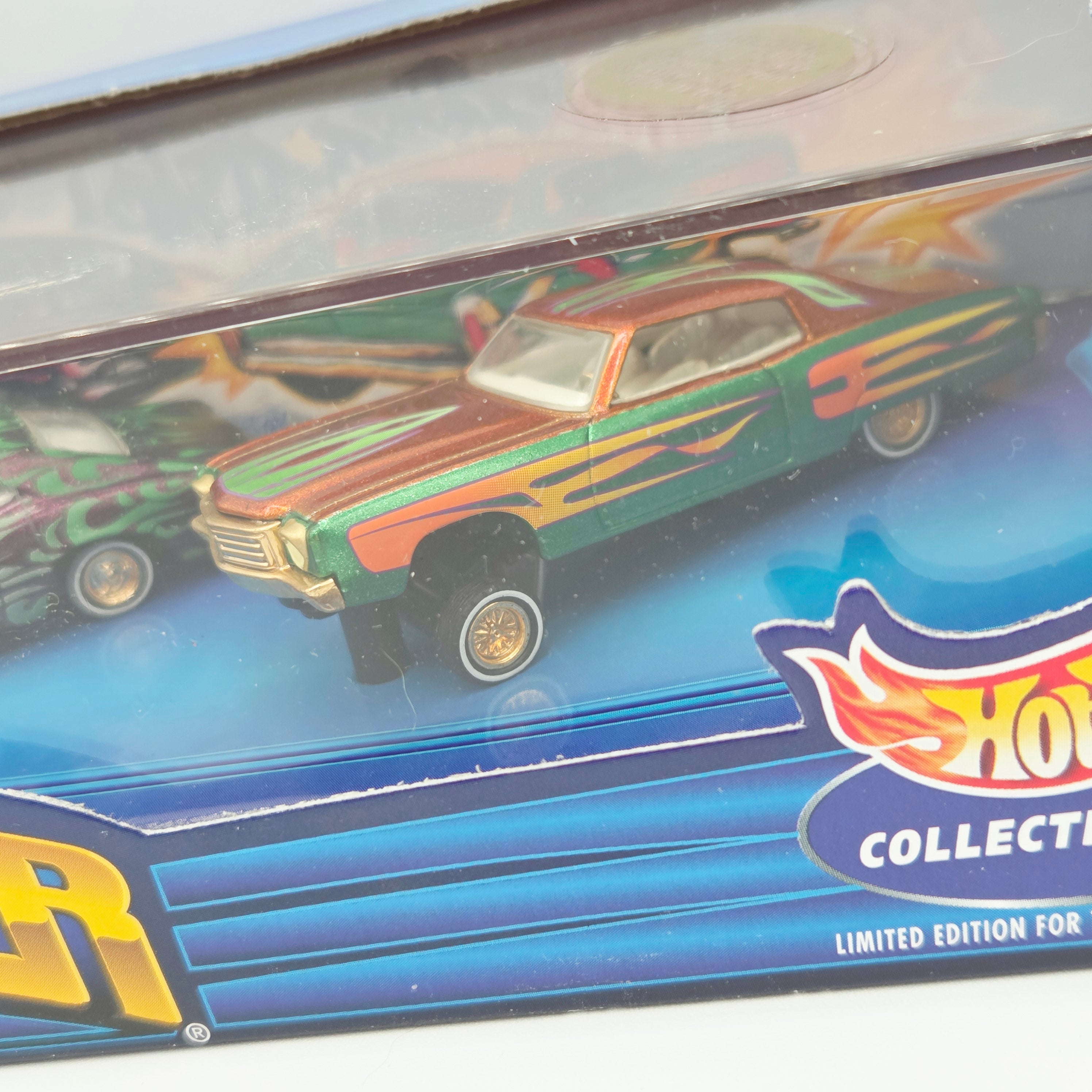 Hot Wheels Lowriders 3 Car Set - Real Riders / Adjustable Suspension (1998 Lowrider Magazine - Custom Series 1 - 100% Hot Wheels)