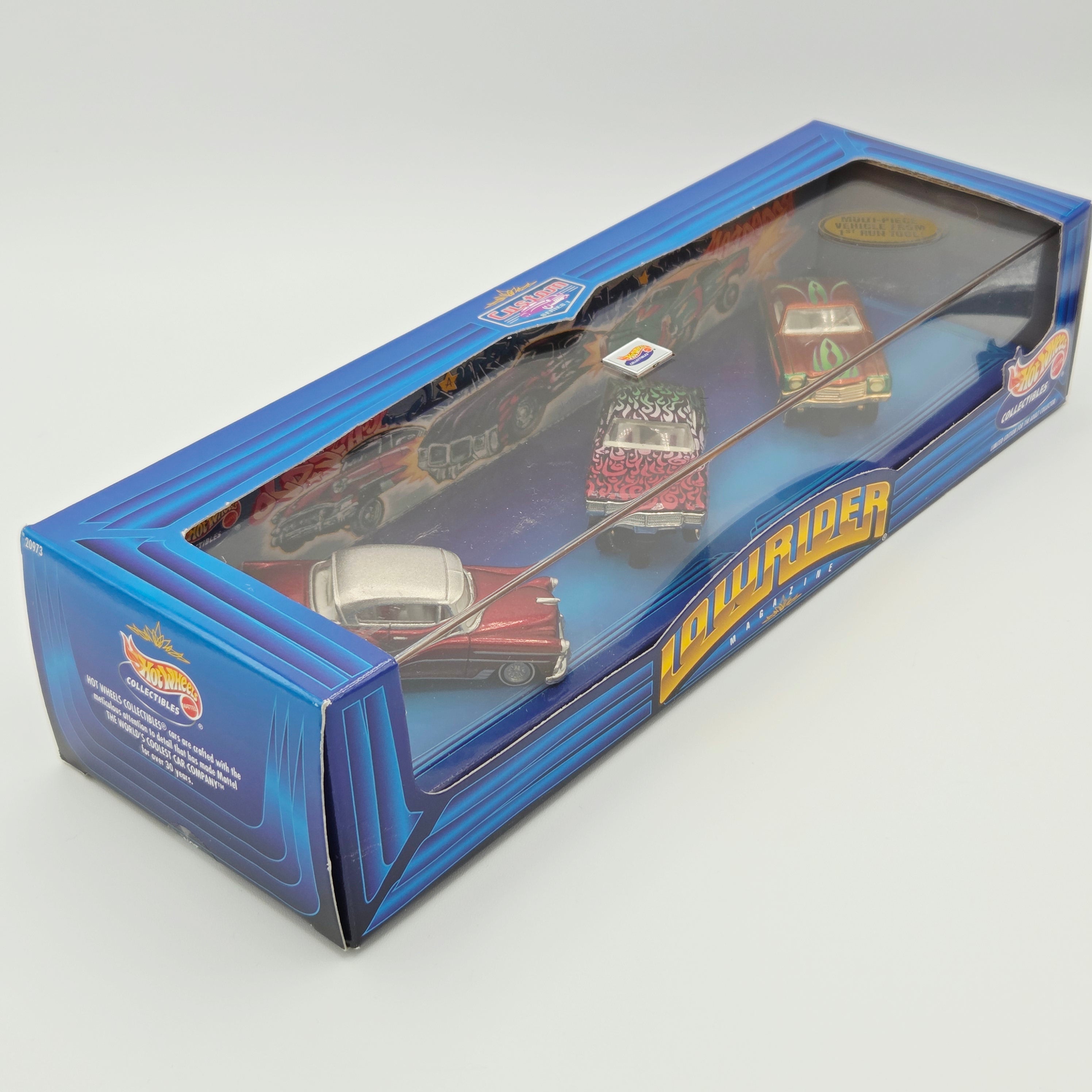 Hot Wheels Lowriders 3 Car Set - Real Riders / Adjustable Suspension (1998 Lowrider Magazine - Custom Series 1 - 100% Hot Wheels)