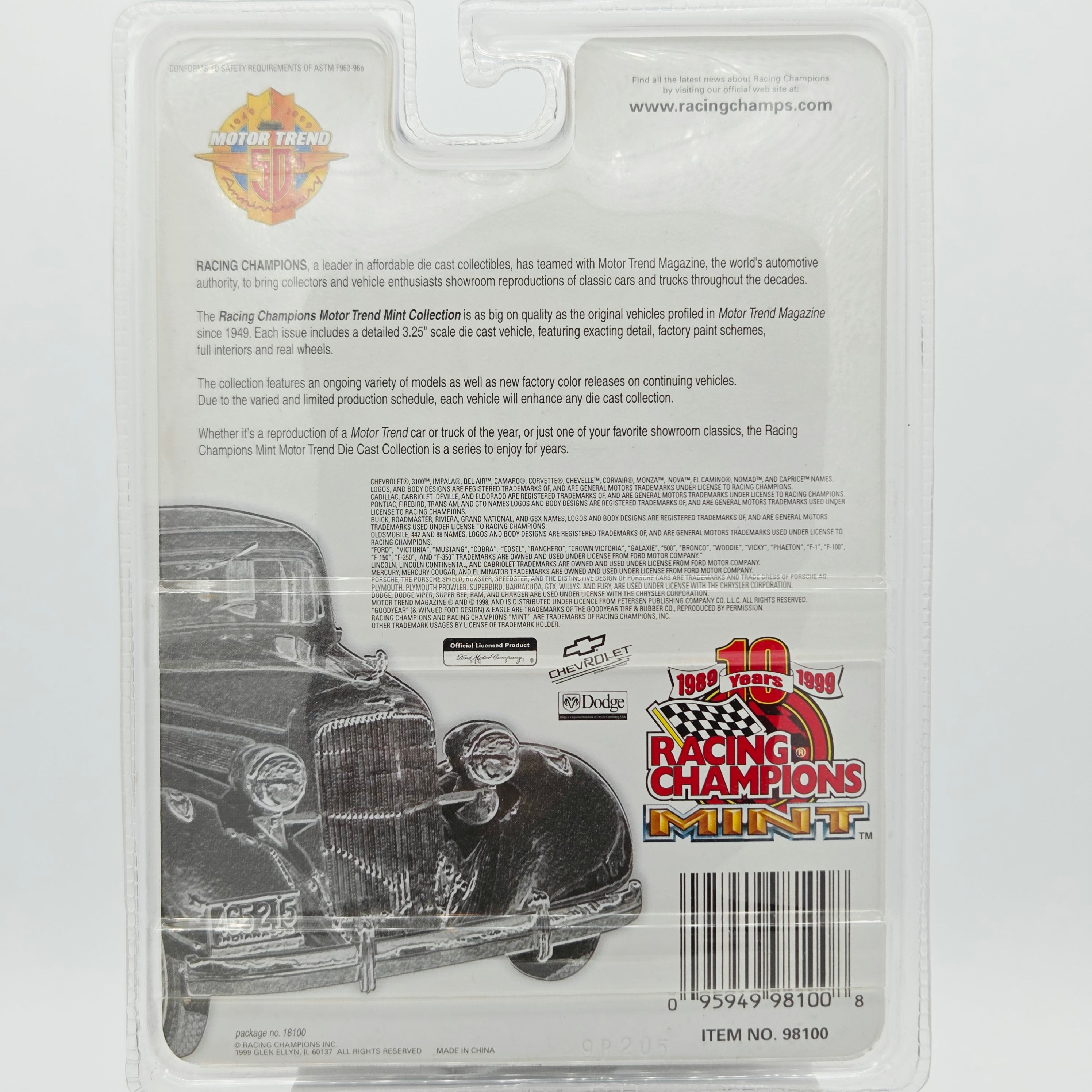 Racing Champions '55 Chevy Bel Air Convertible - 1:64 (1999 Mint Edition - Motor Trend - Target Store Exclusive)