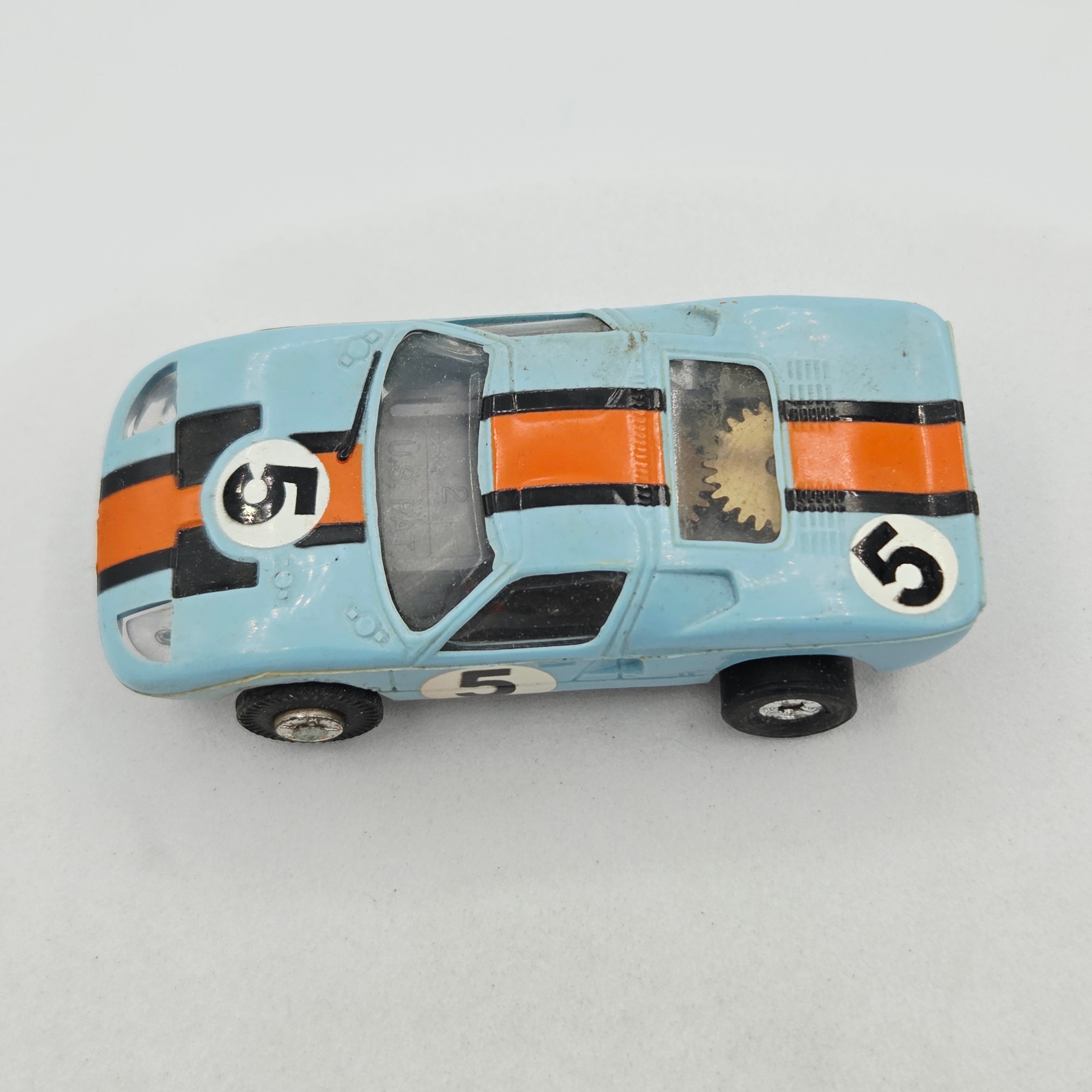 Aurora AFX Slot Car - Ford GT #1472 / Gulf Oil colors *UNTESTED* (Thunderjet 500)