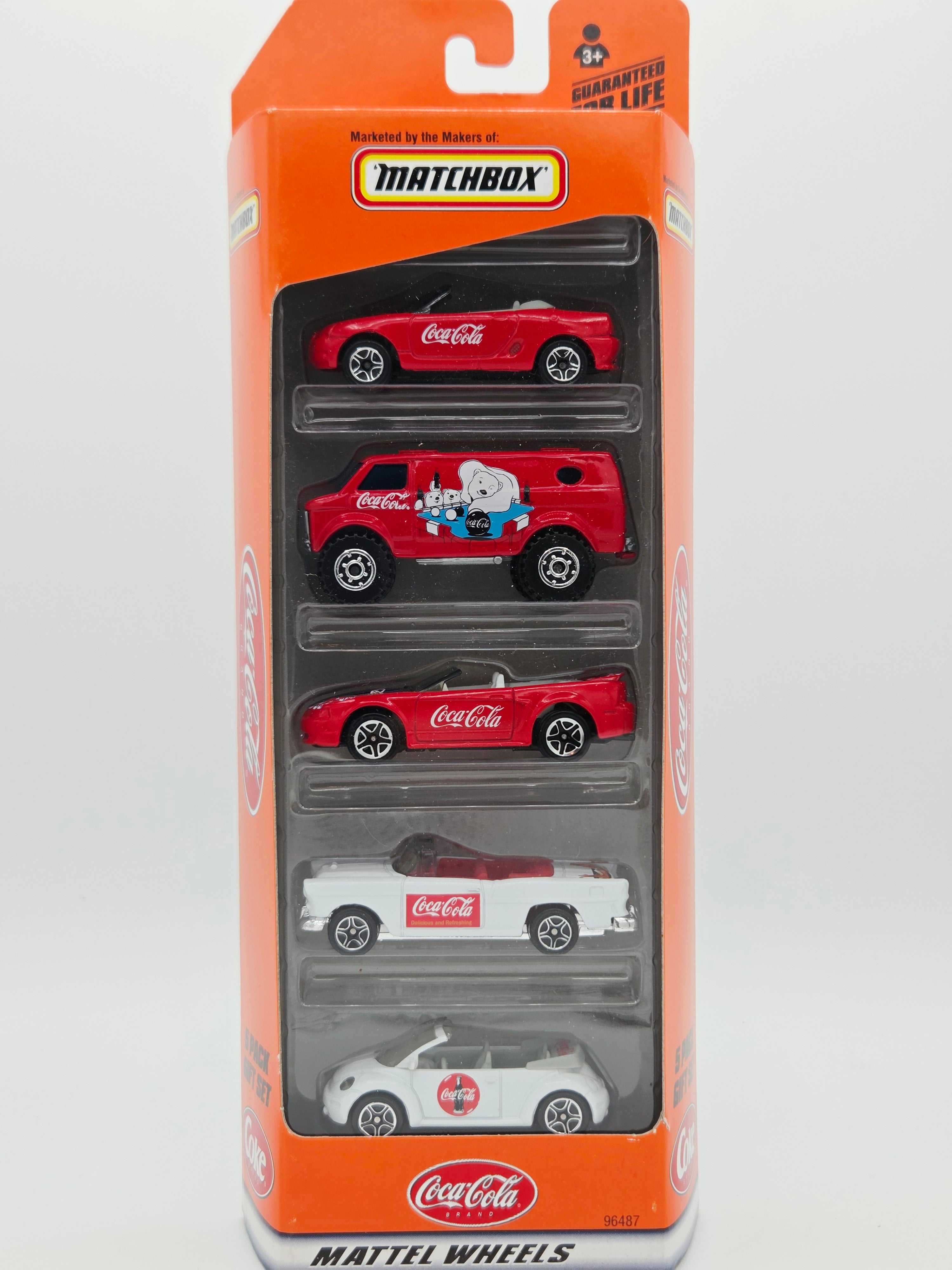 Matchbox Coca-Cola 5 Pack - Exclusive Designs - VW Beetle, Chevy Van (2000)