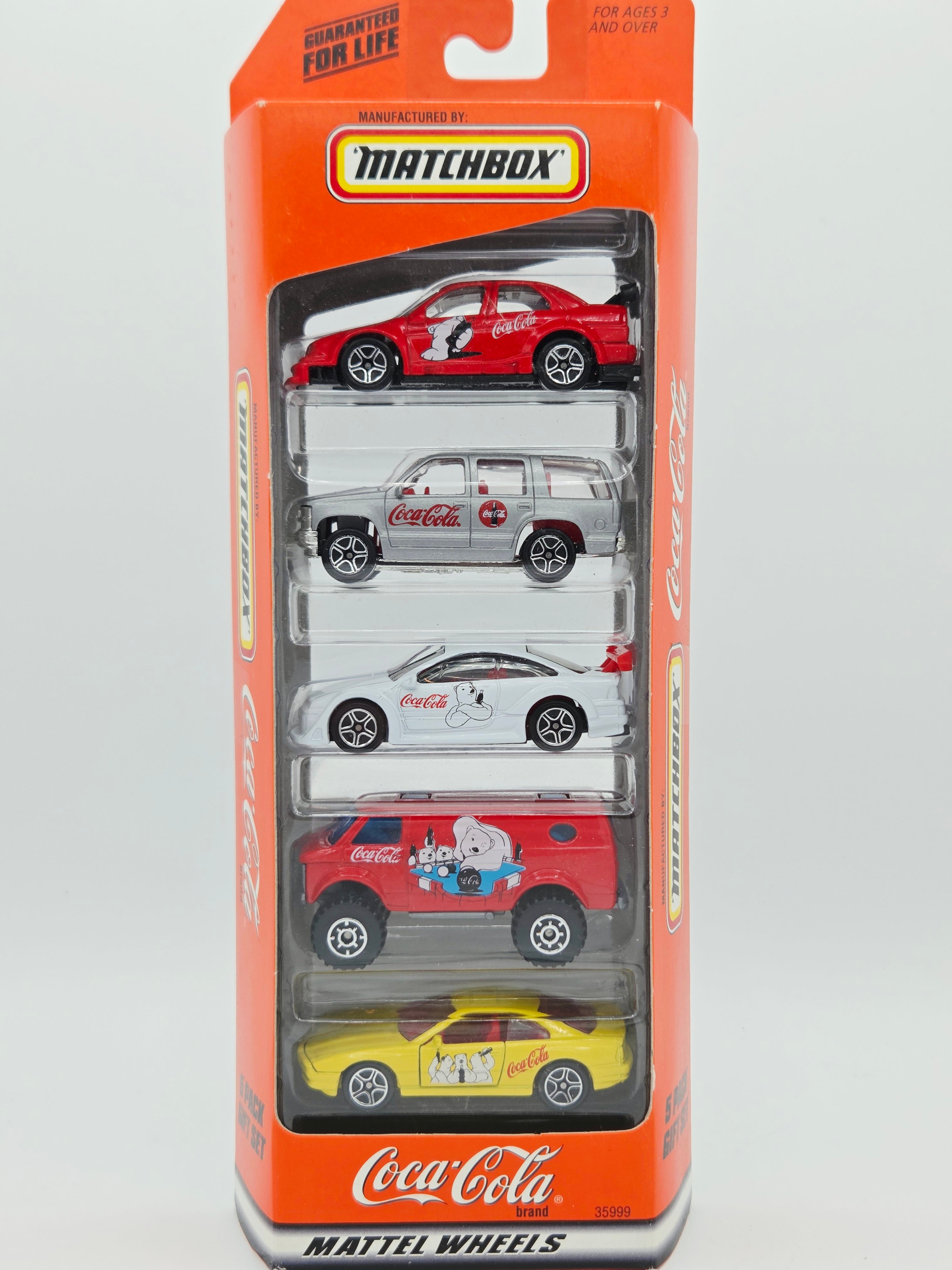 Matchbox Coca-Cola 5 Pack - Exclusive Designs - BMW, Chevy Tahoe (1999)