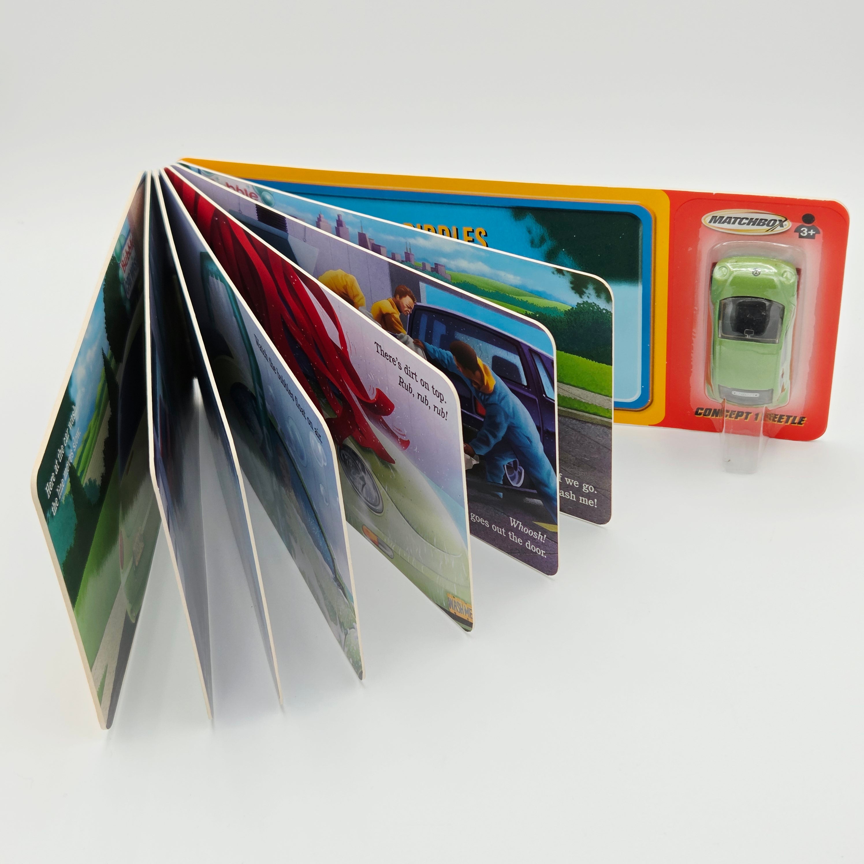 Matchbox "Wash Me" Board Book w/ exclusive Volkswagen Beetle Concept (2000 MBX Book Series)