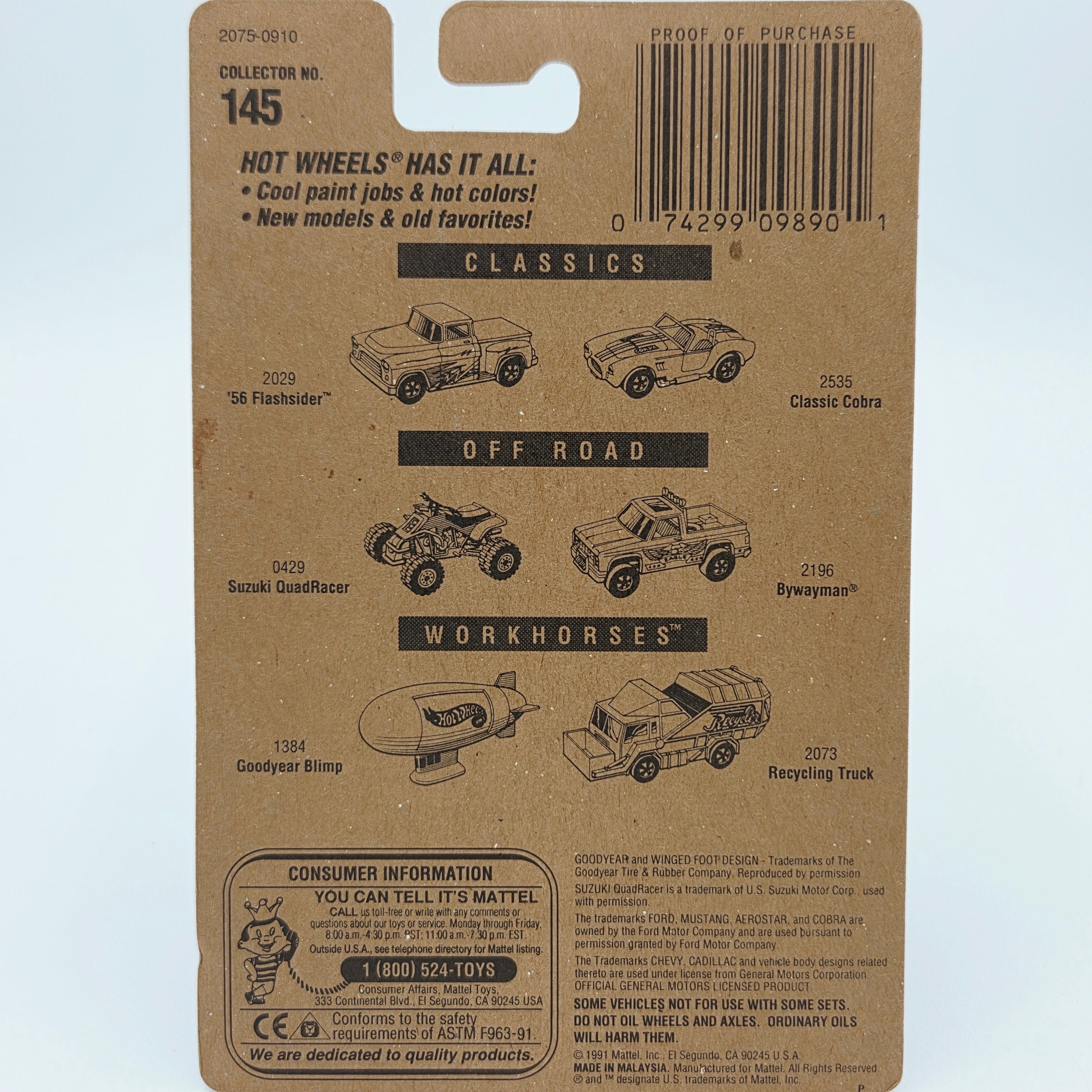 Hot Wheels Tractor #145 - Red (1991 HW Basic / Mainline)