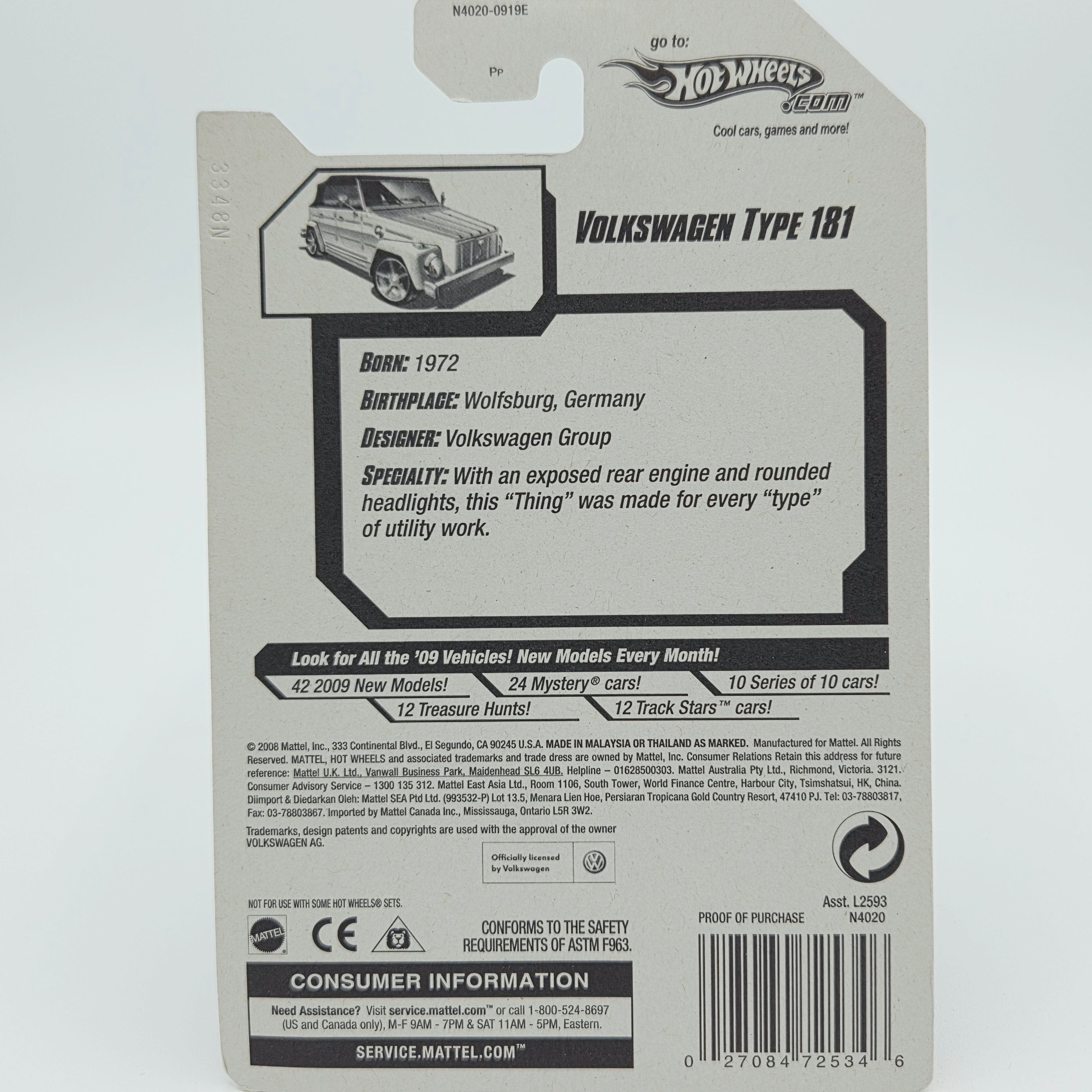 Hot Wheels Volkswagen Type 181 / VW Thing (2009 HW Basic - New Models)