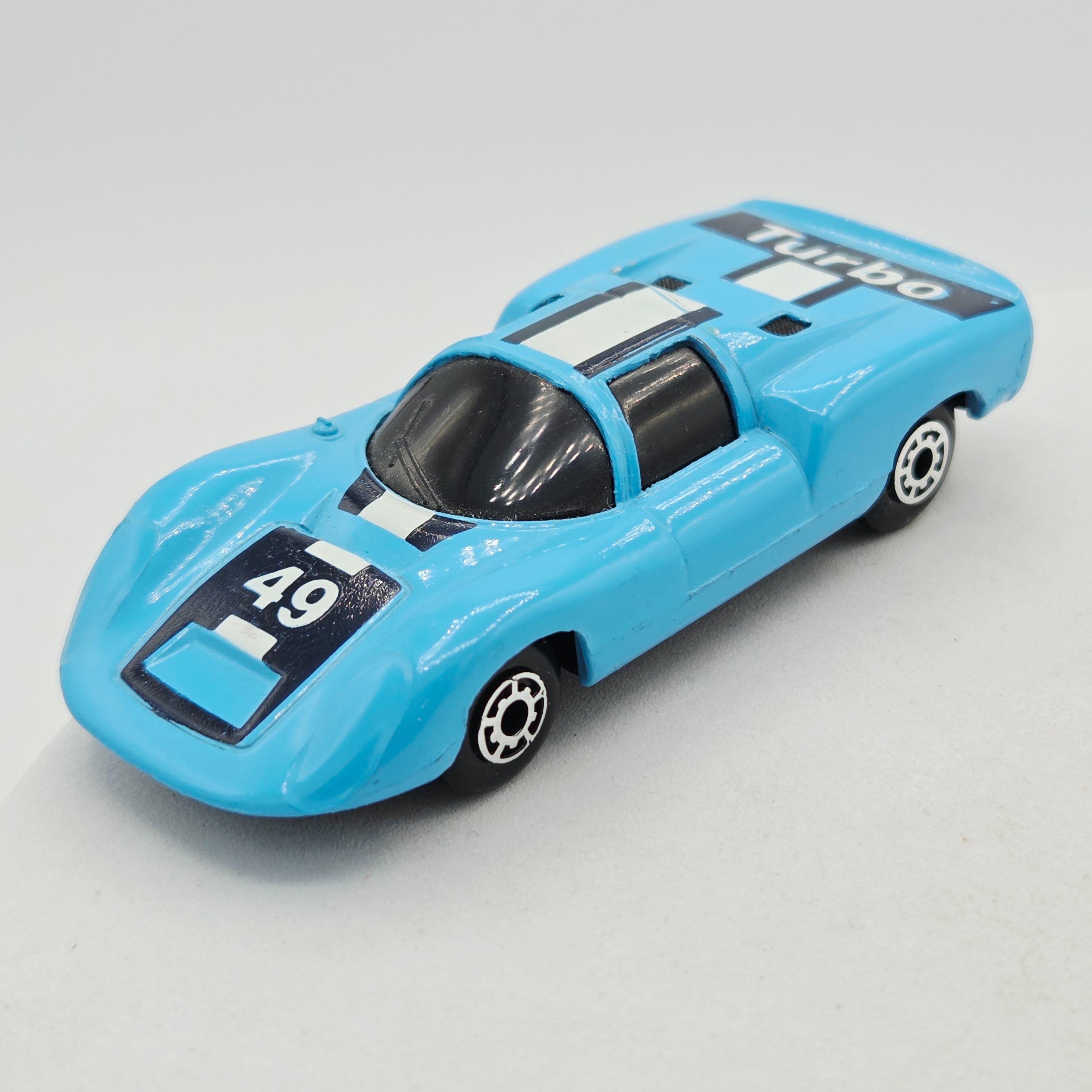 Matchbox Porsche 910 - Light Blue, China Base, 5 Dash Wheels (1987 MBX Super G.T.)