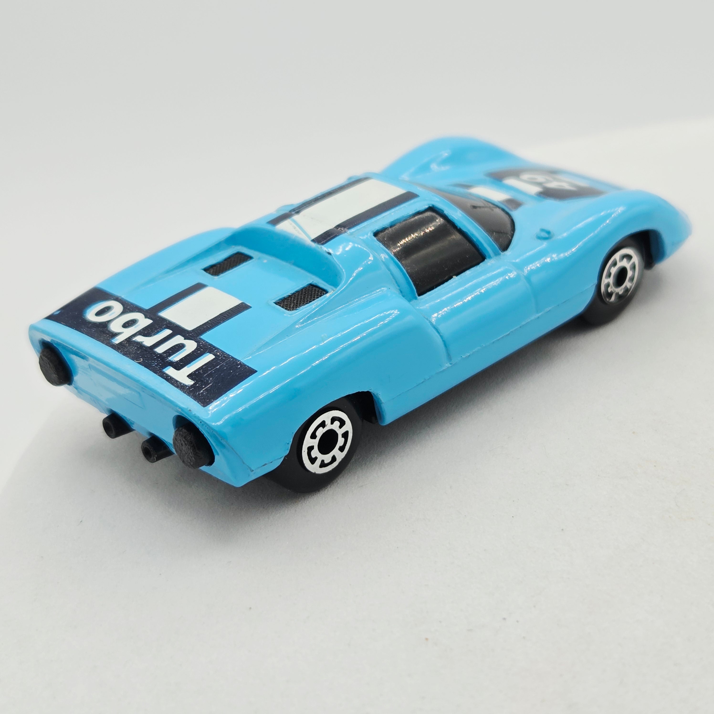 Matchbox Porsche 910 - Light Blue, China Base, 5 Dash Wheels (1987 MBX Super G.T.)