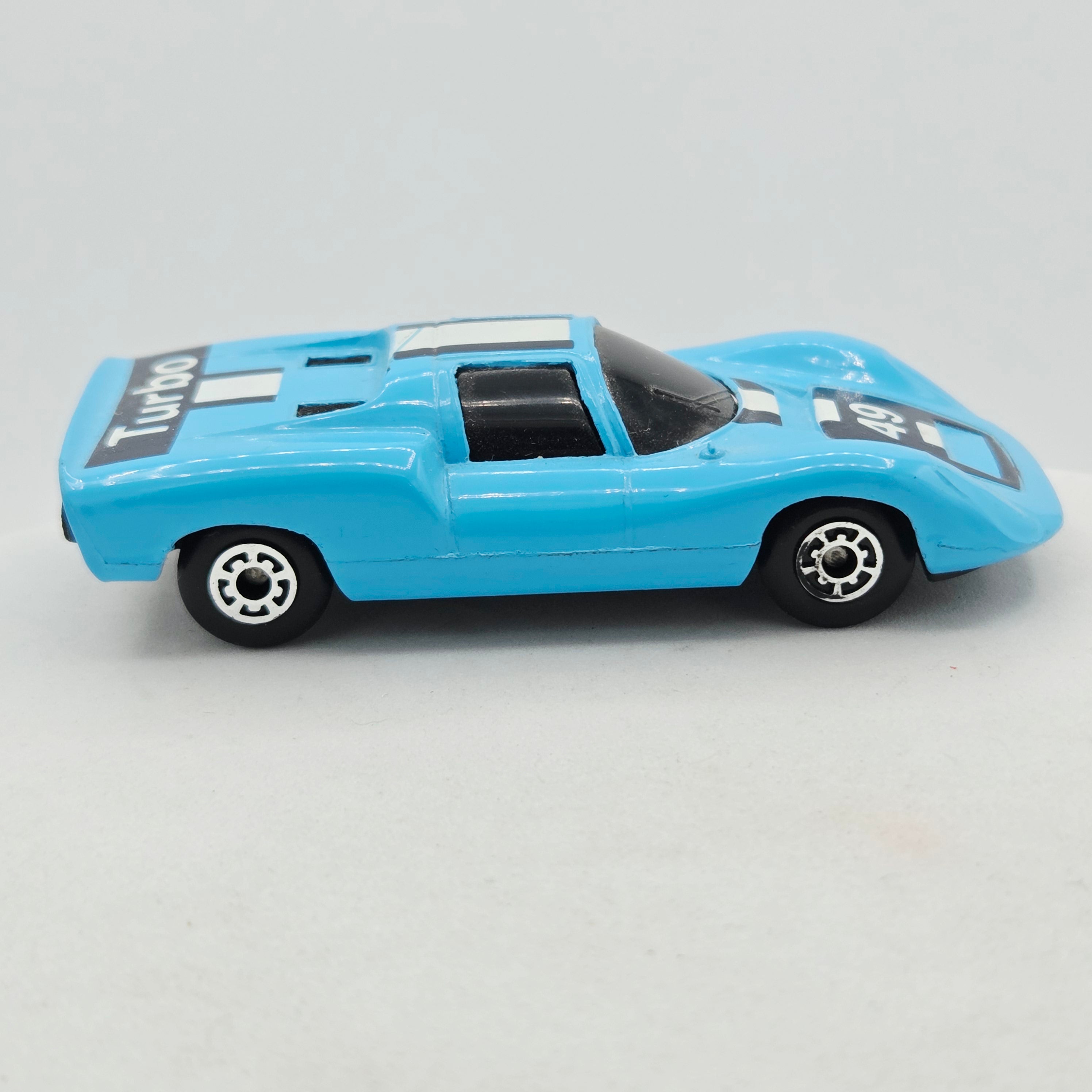 Matchbox Porsche 910 - Light Blue, China Base, 5 Dash Wheels (1987 MBX Super G.T.)