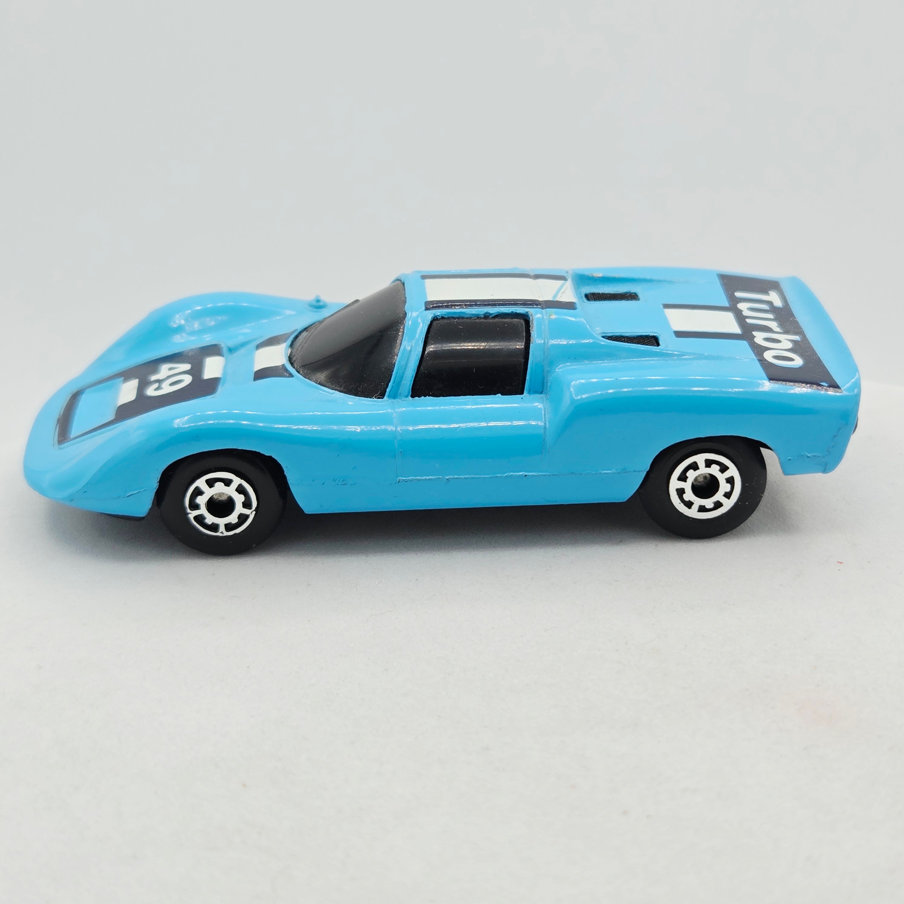 Matchbox Porsche 910 - Light Blue, China Base, 5 Dash Wheels (1987 MBX Super G.T.)