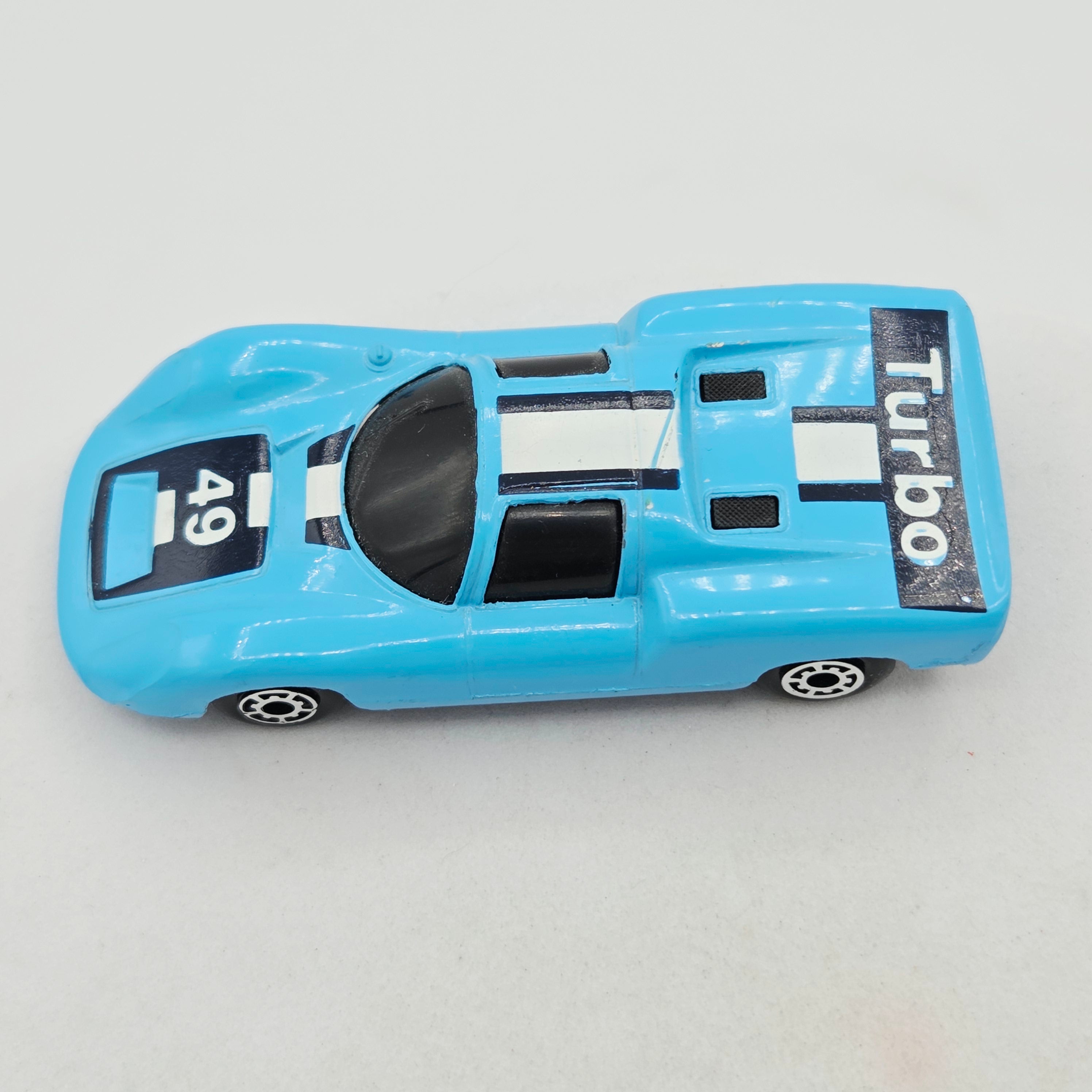 Matchbox Porsche 910 - Light Blue, China Base, 5 Dash Wheels (1987 MBX Super G.T.)