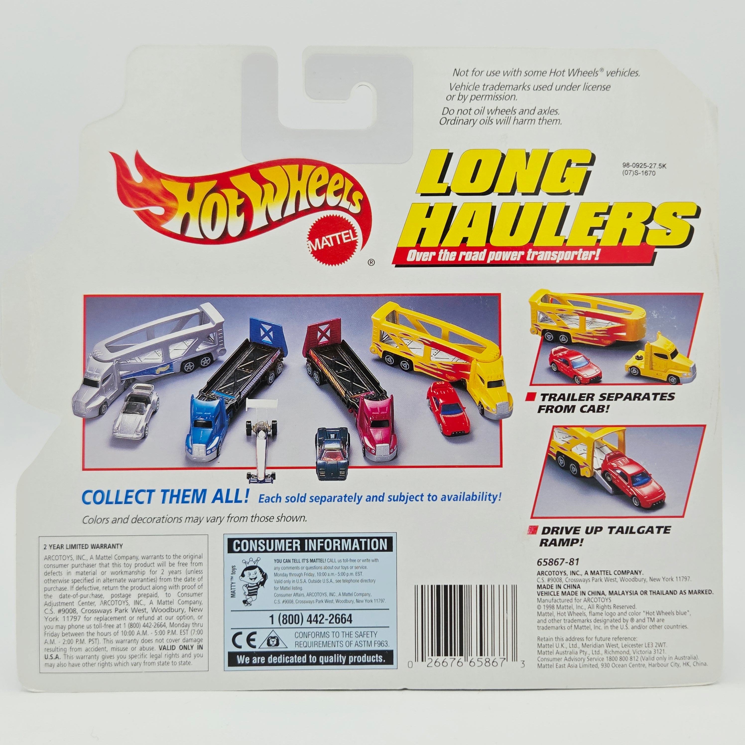 Hot Wheels Exclusive Porsche Targa w/ Semi Truck (1999 Long Haulers)