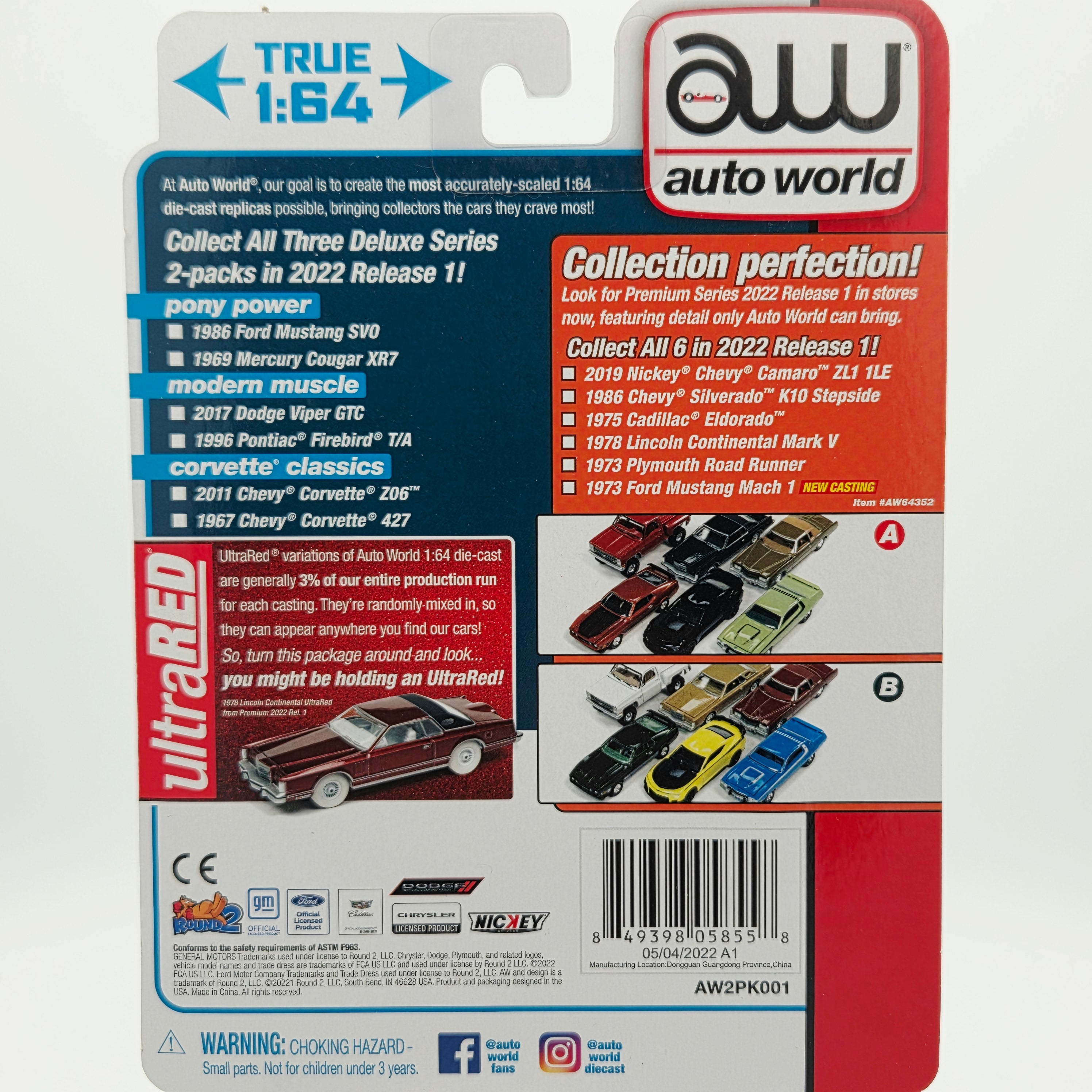 Auto World '11 Chevy Corvette Z06 / '67 Chevy Corvette - 1:64 (2022 Target Exclusive 2-Pack Rel.1 Ver.B) 1 of only 6668