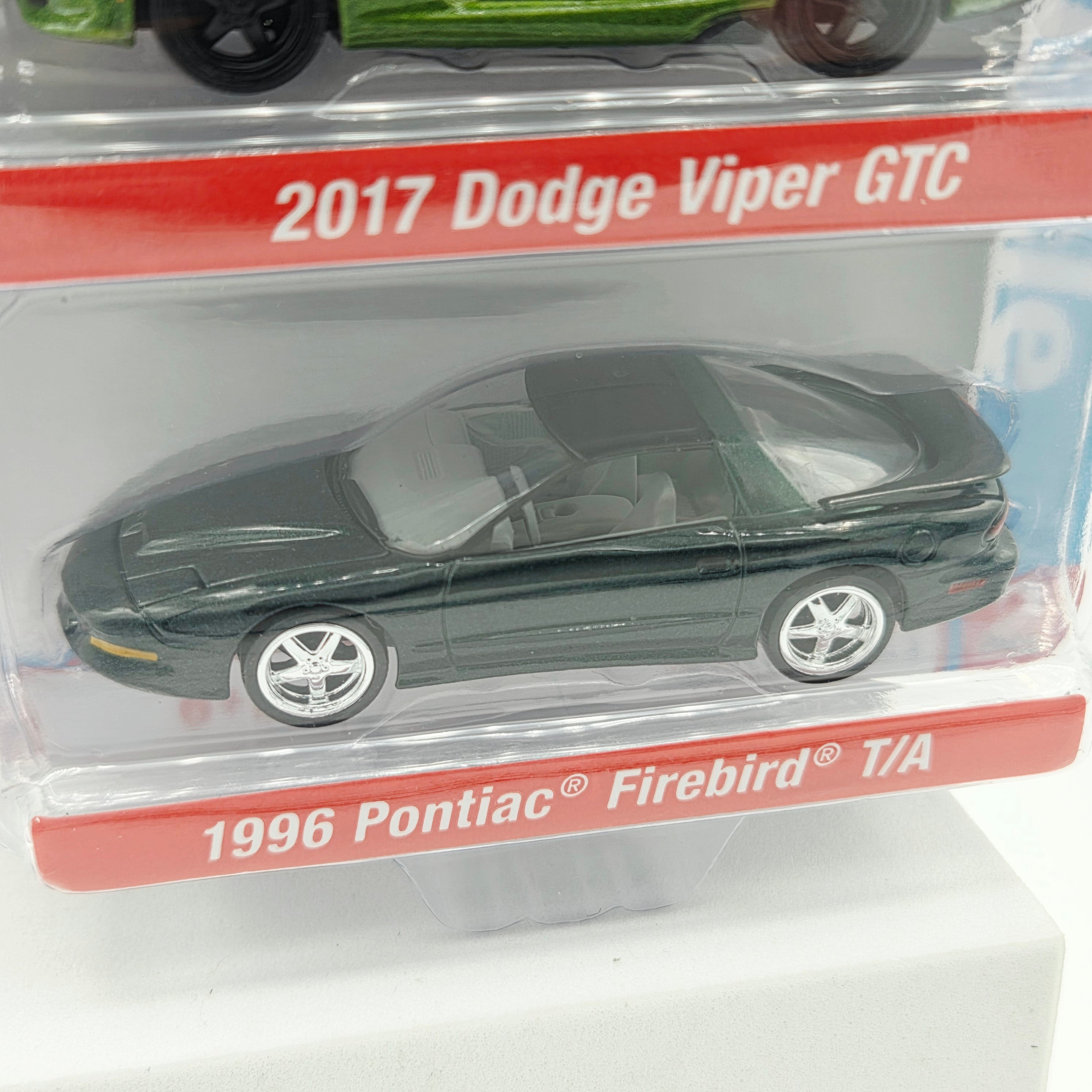 Auto World '17 Dodge Viper GTC / '96 Pontiac Firebird T/A - 1:64 (2022 Target Exclusive 2-Pack Rel.1 Ver.A) 1 of only 6668
