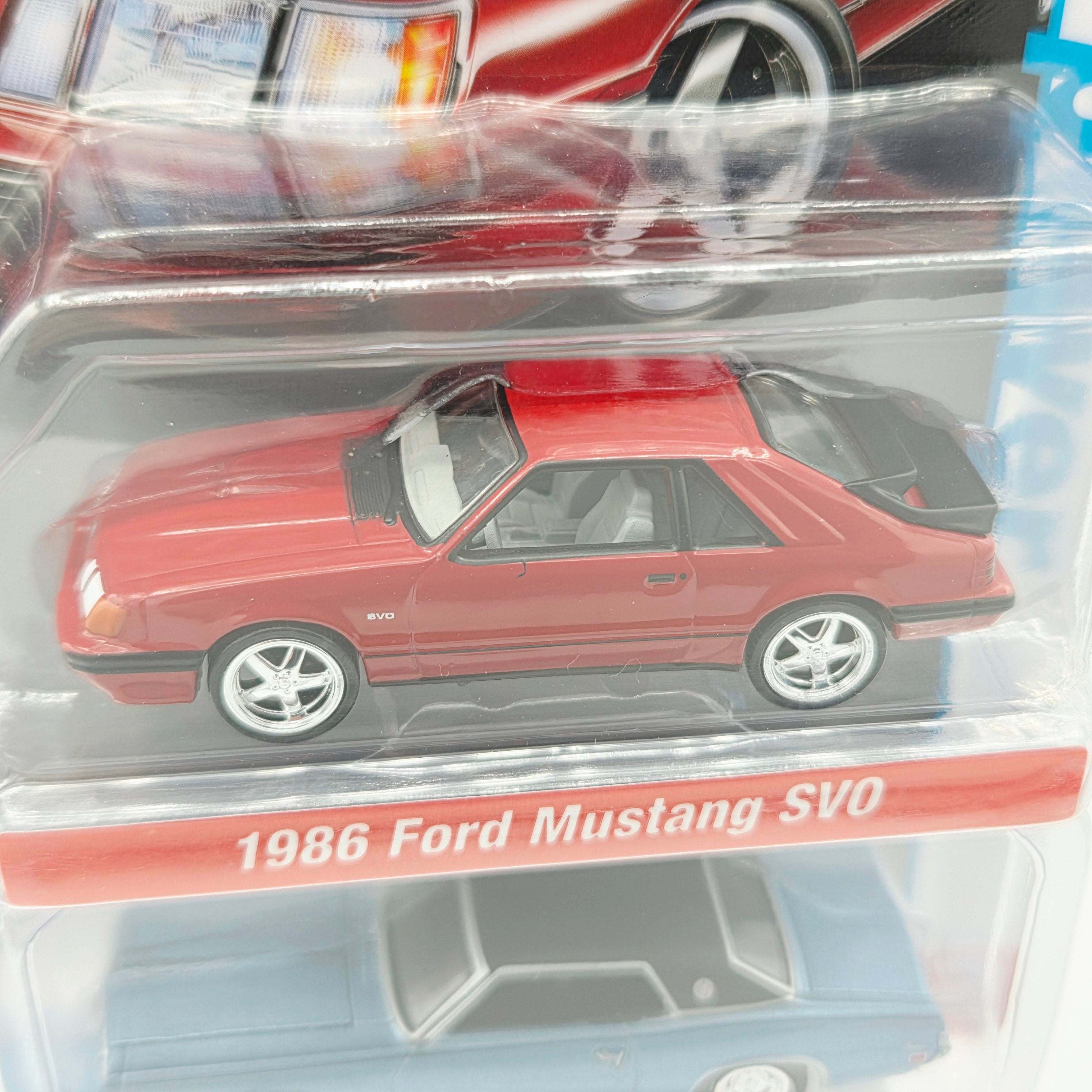 Auto World '86 Ford Mustang SVO / '69 Mercury Cougar XR7 - 1:64 (2022 Target Exclusive 2-Pack Rel.1 Ver.B) 1 of only 6668