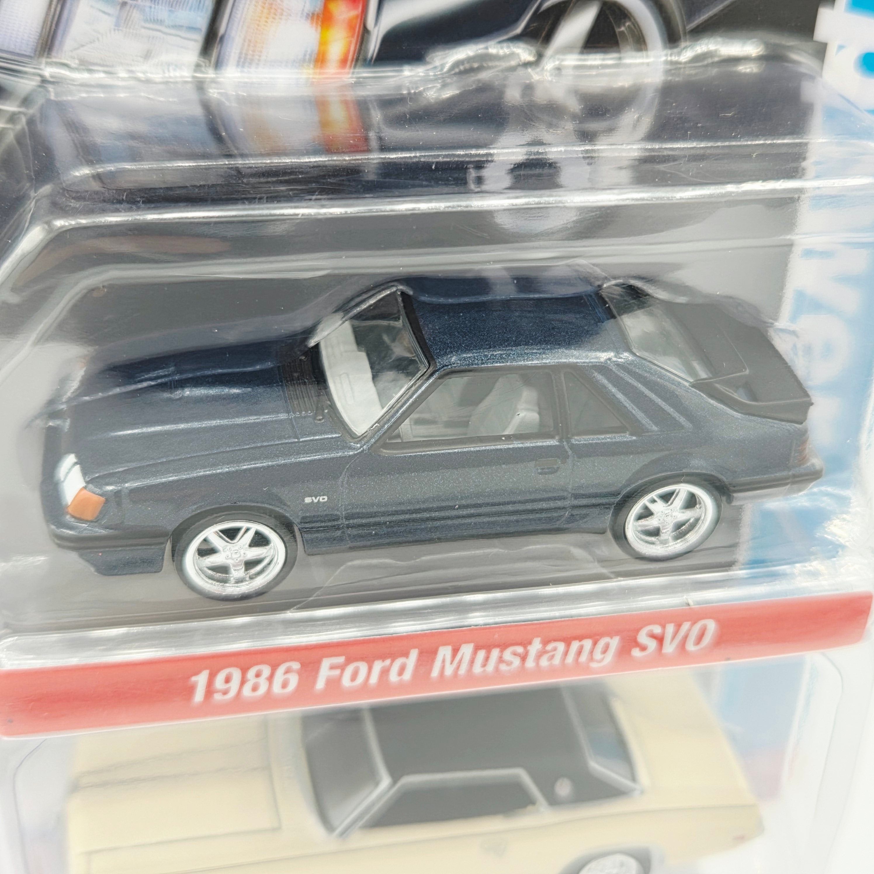 Auto World '86 Ford Mustang SVO / '69 Mercury Cougar XR7 - 1:64 (2022 Target Exclusive 2-Pack Rel.1 Ver.A) 1 of only 6668