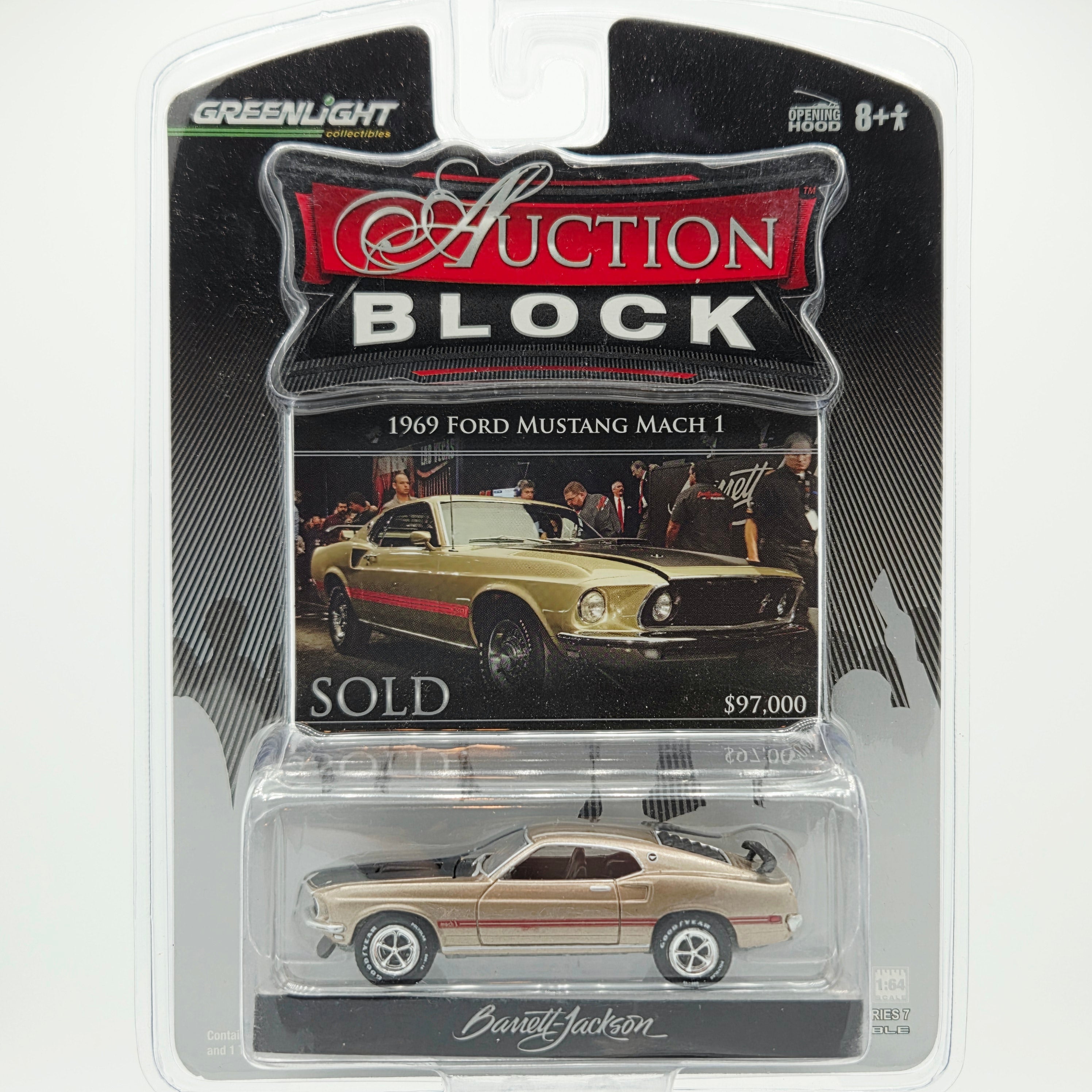 GreenLight '69 Ford Mustang Mach 1 - 1:64 (2008 Auction Block - Barrett Jackson)