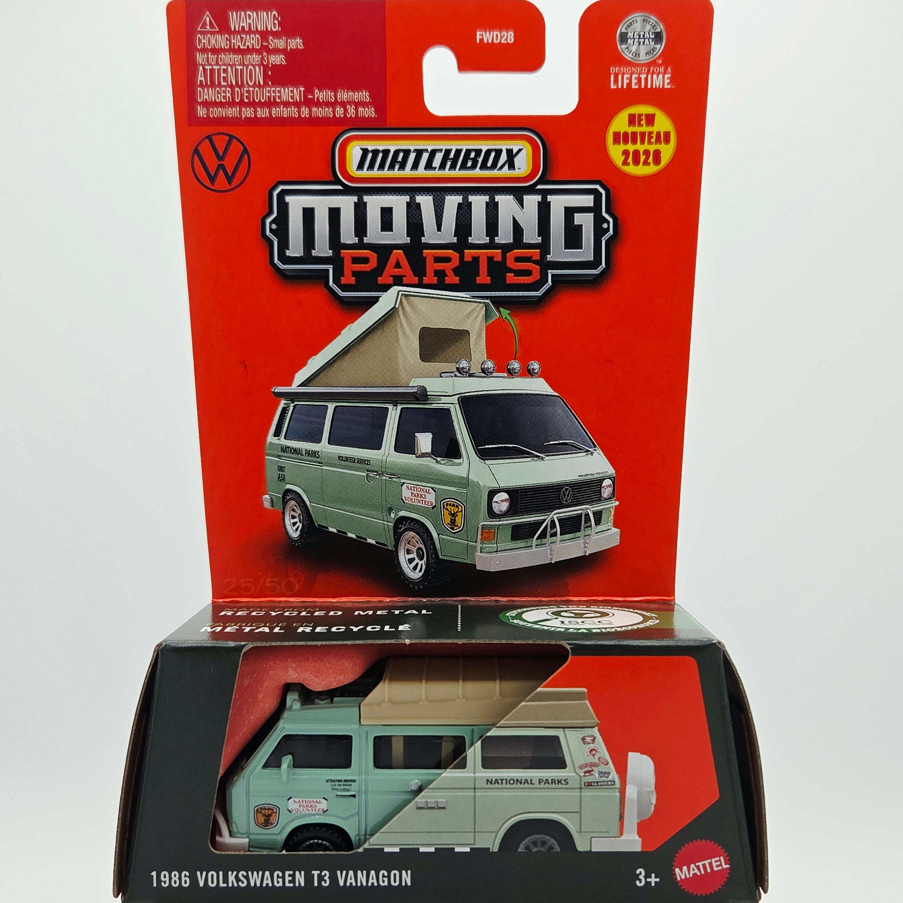 Matchbox '86 Volkswagen T3 Vanagon "National Parks" (2026 Moving Parts Mix 7 P)