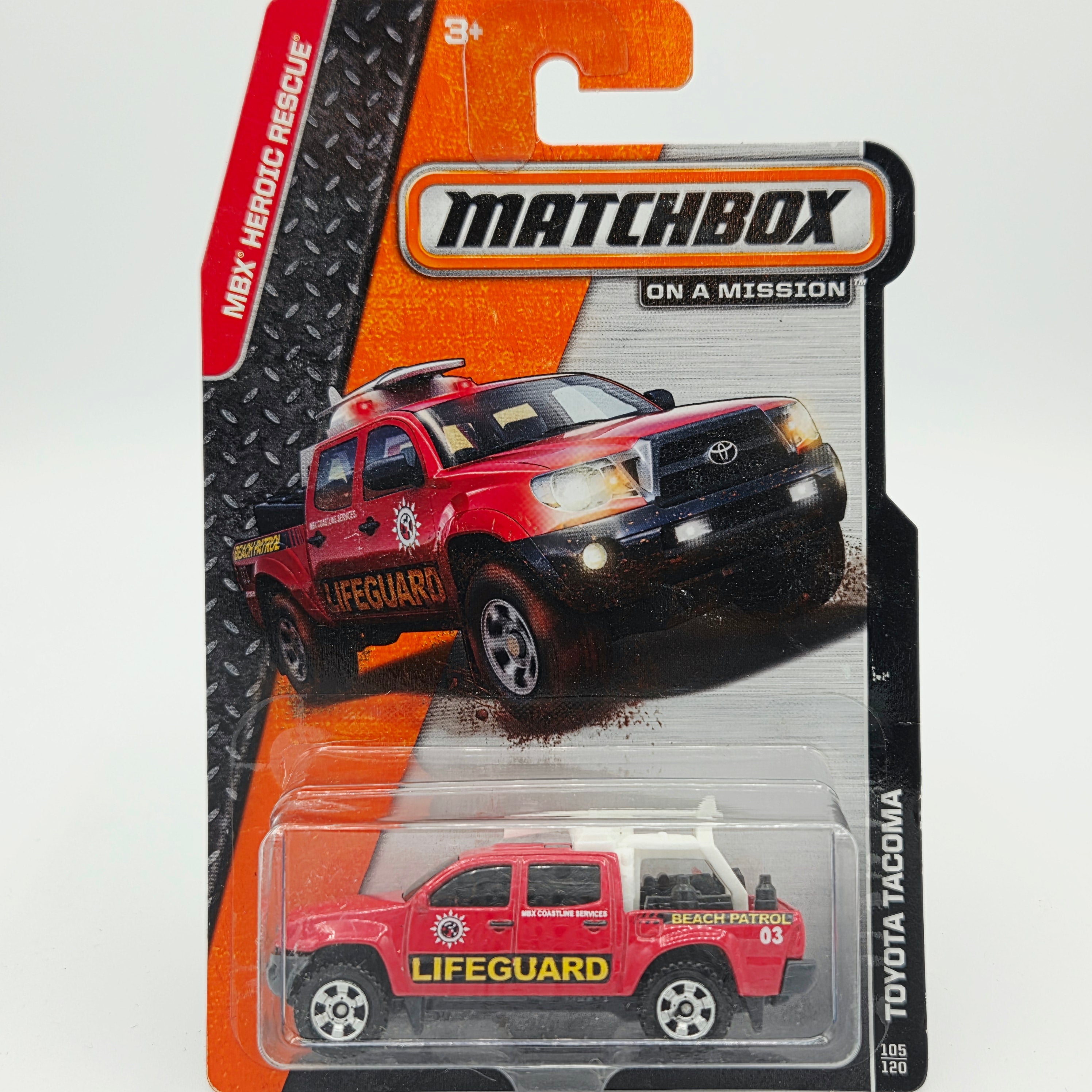 Matchbox '15 Toyota Tacoma Lifeguard "Beach Patrol" (2014 MBX Basic - Heroic Rescue)