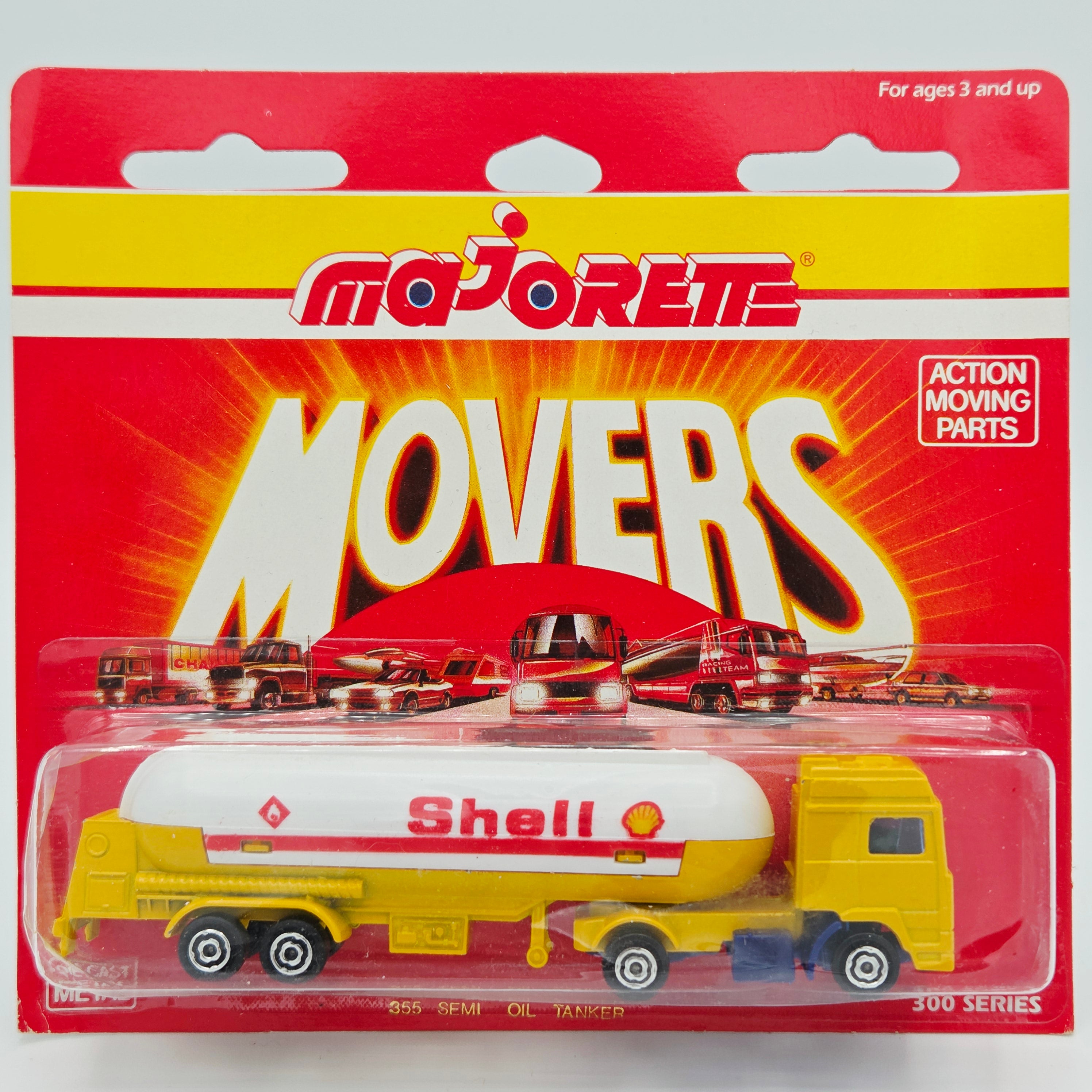 Majorette Volvo Tanker Semi Truck "Shell Oil" #355 (1990 Movers 300 Series)
