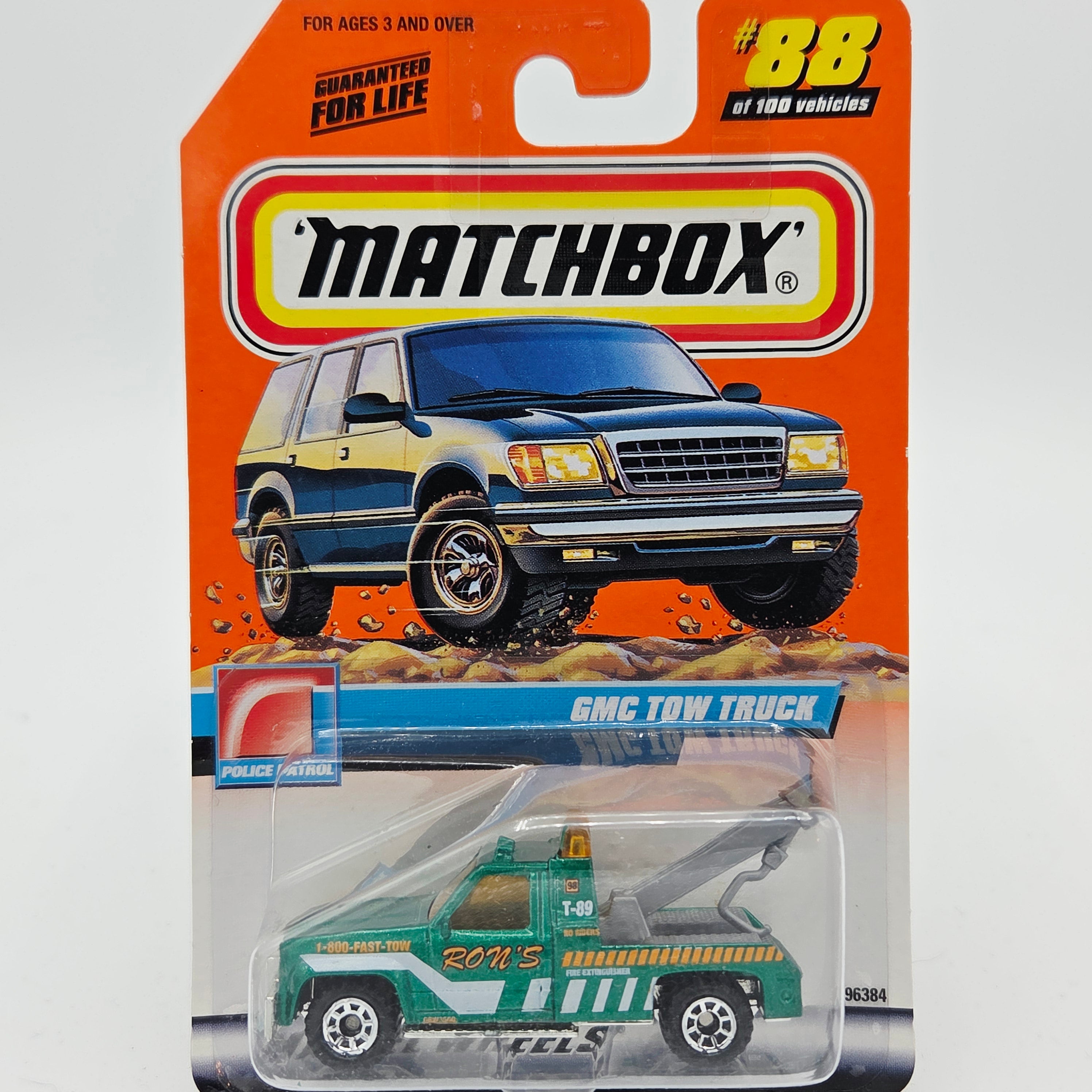 Matchbox GMC Wrecker / Tow Truck "Rons" (2000 MBX Basic - Police Patrol)
