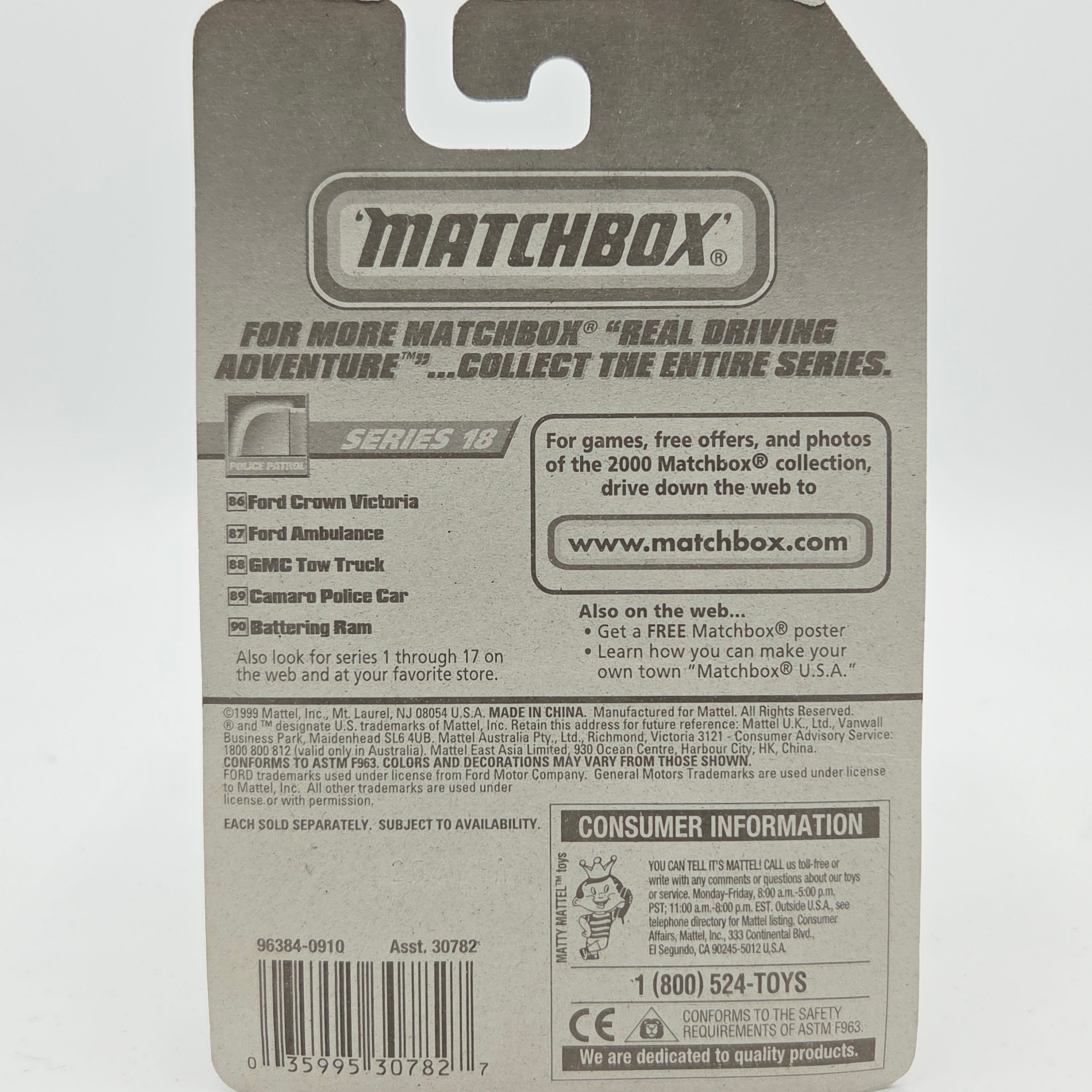Matchbox GMC Wrecker / Tow Truck "Rons" (2000 MBX Basic - Police Patrol)