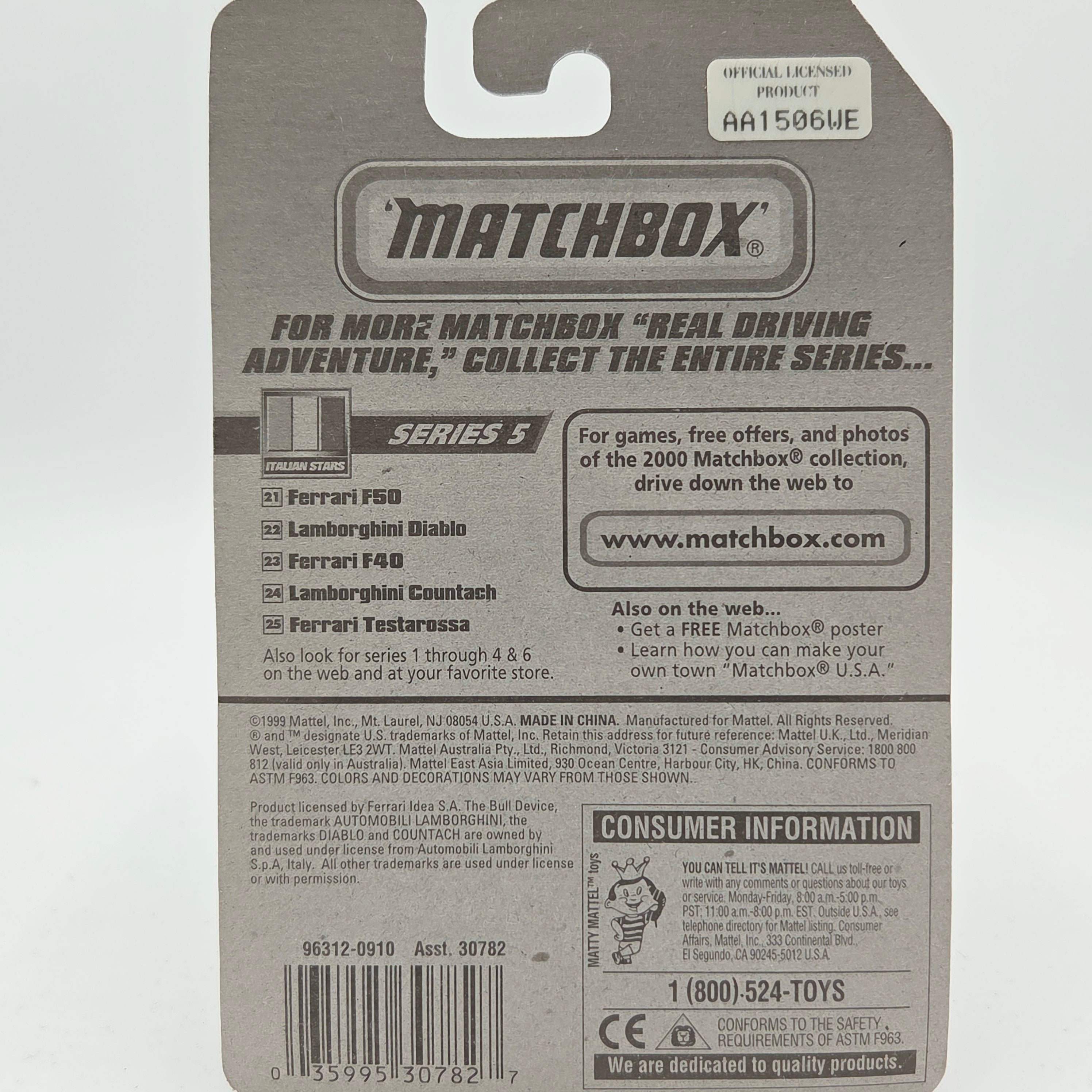 Matchbox Ferrari F50 (2000 MBX Basic - Italian Stars)