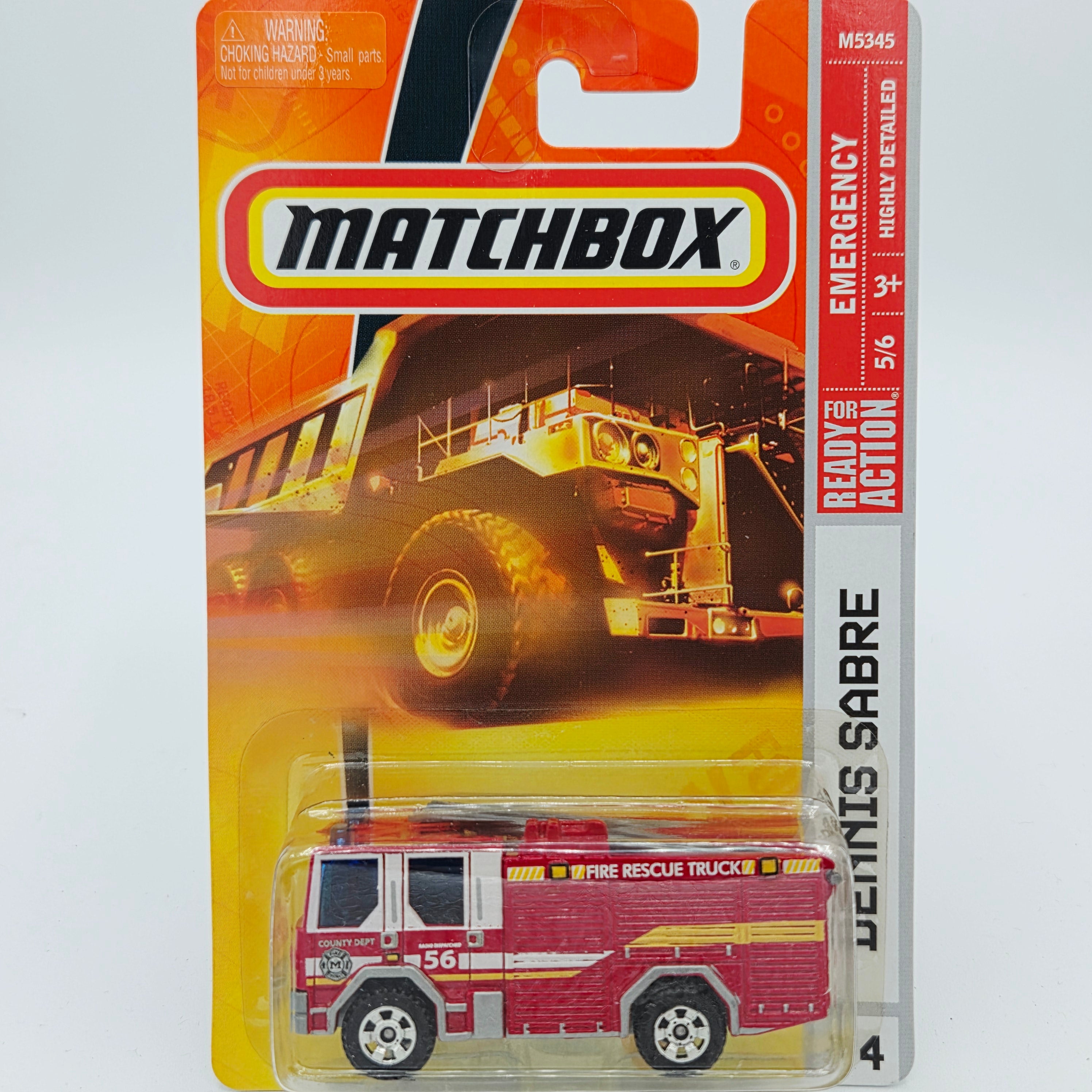 Matchbox Dennis Sabre Fire Truck (2007 MBX Basic - Emergency)