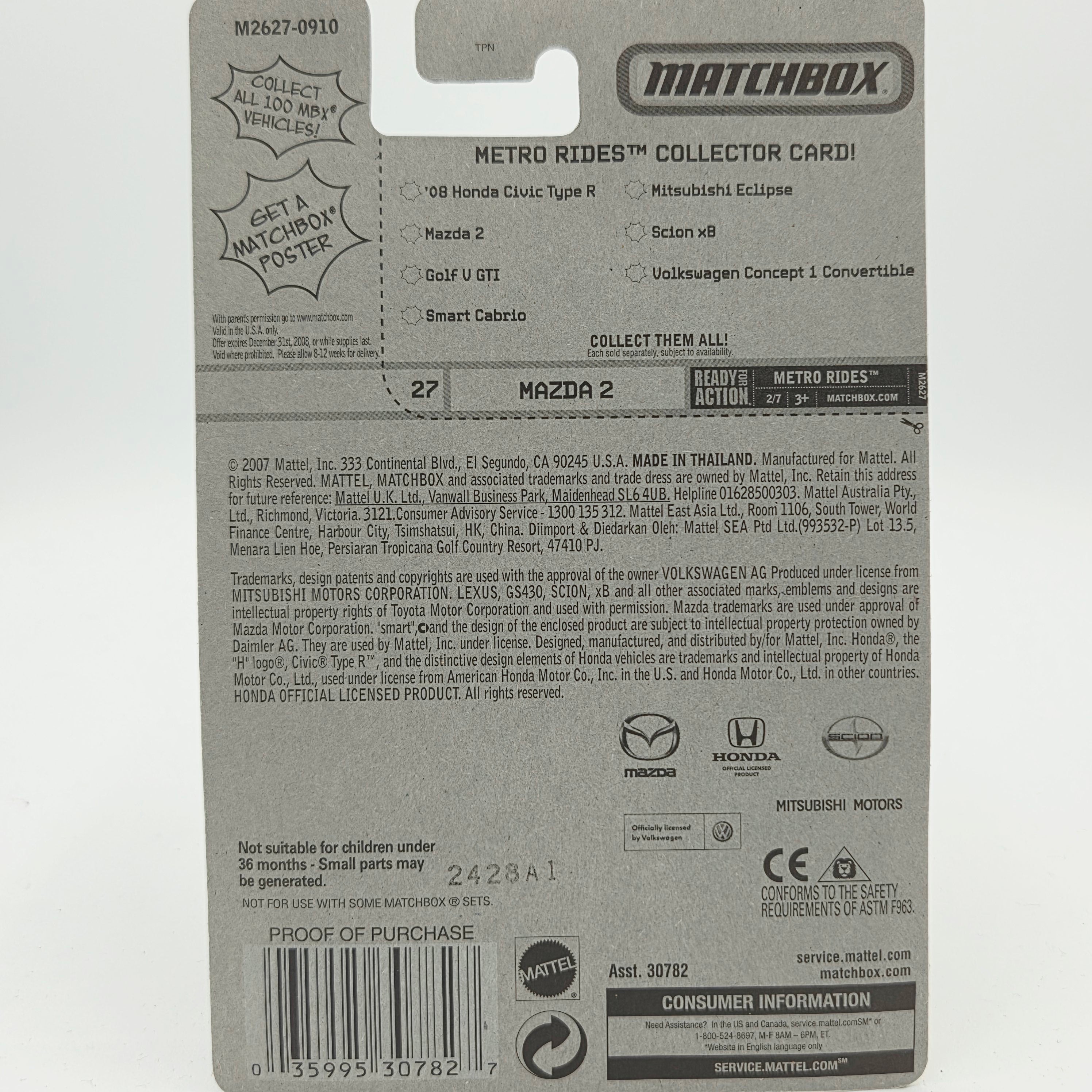Matchbox Mazda 2 (2009 MBX Basic - Metro Rides)