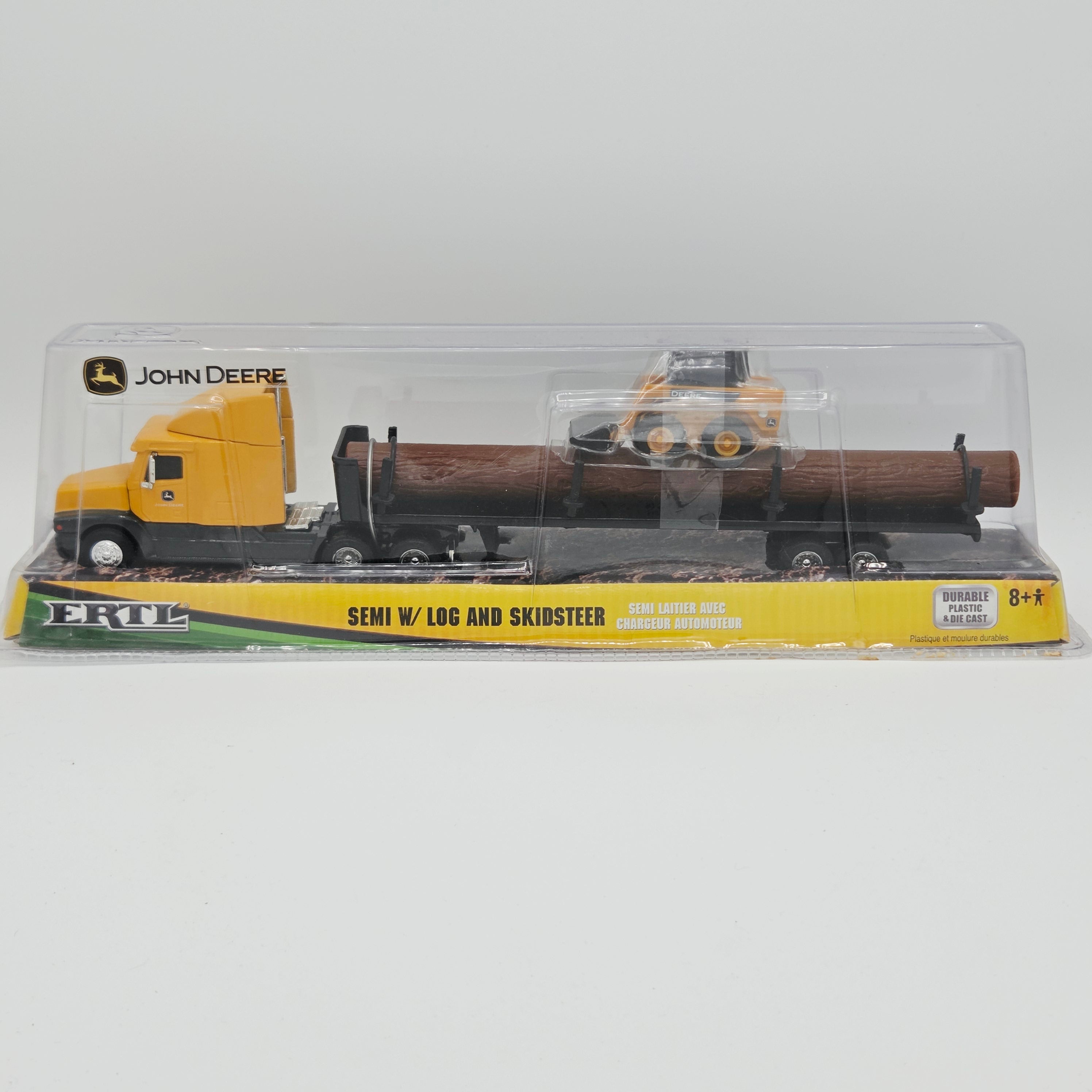 ERTL Semi Truck w/ Log Trailer & Skidsteer #37382 - 1:64, John Deere (2007)