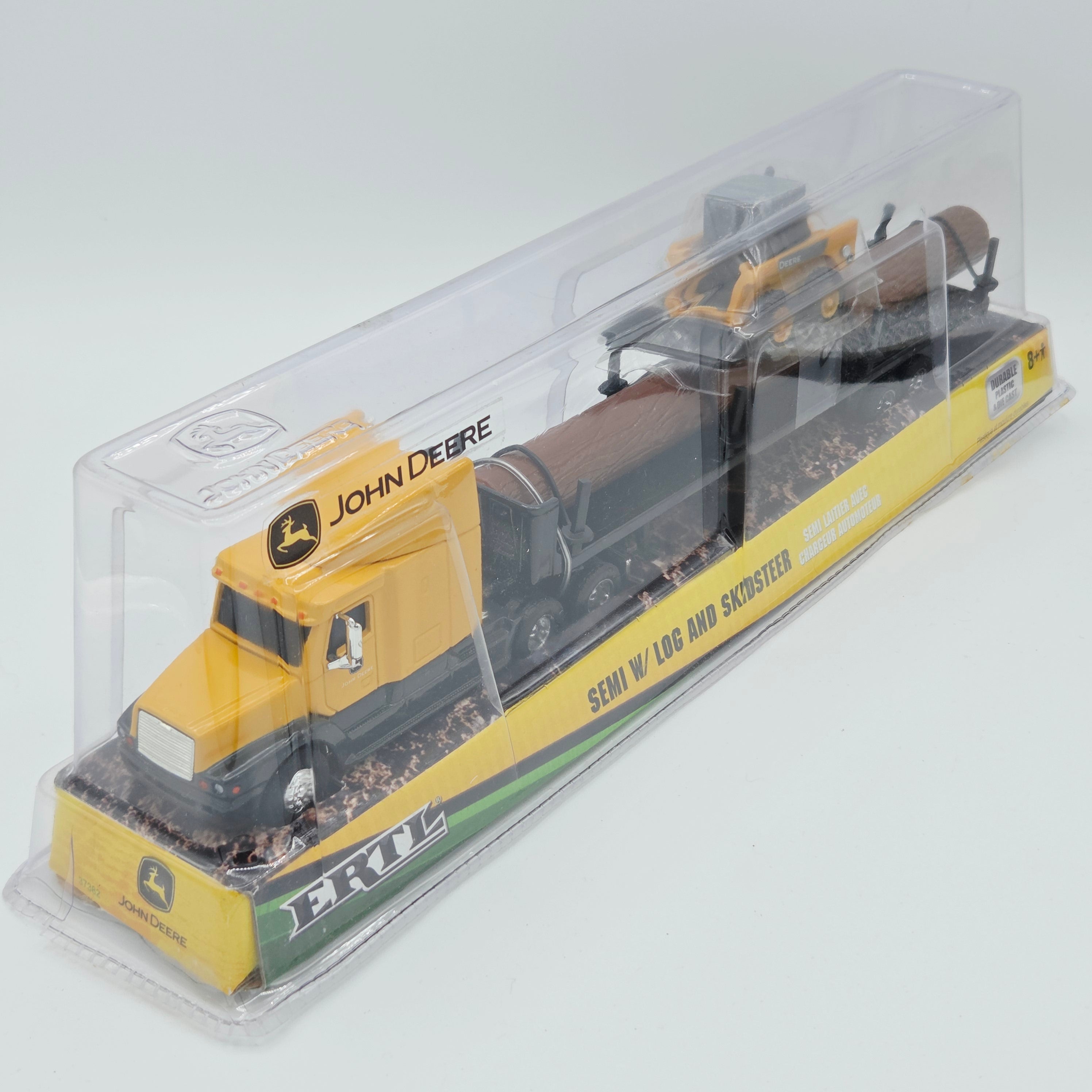 ERTL Semi Truck w/ Log Trailer & Skidsteer #37382 - 1:64, John Deere (2007)
