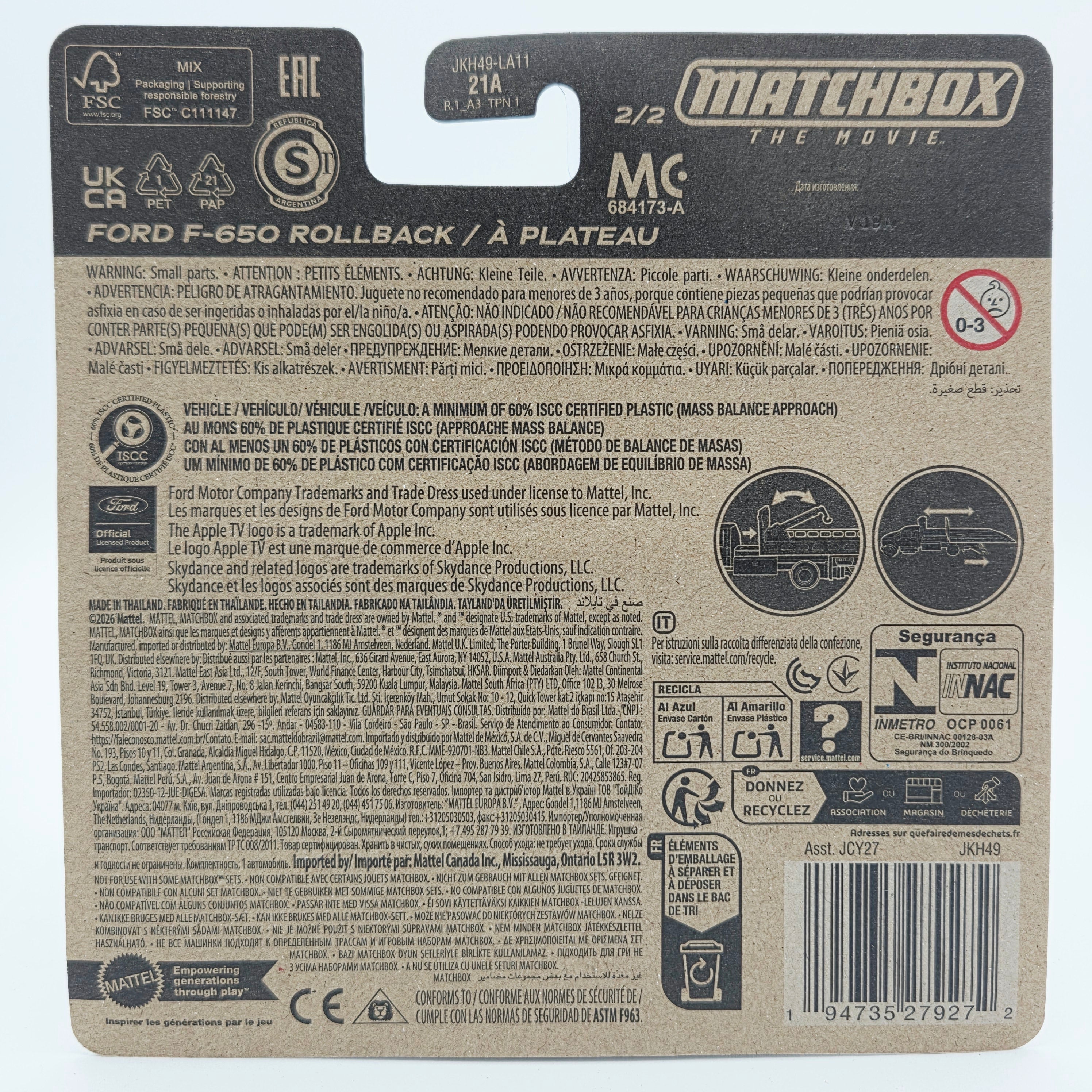 Matchbox Ford F-650 Rollback Tow Truck (2026 Working Rigs - Mix 3, Case J)