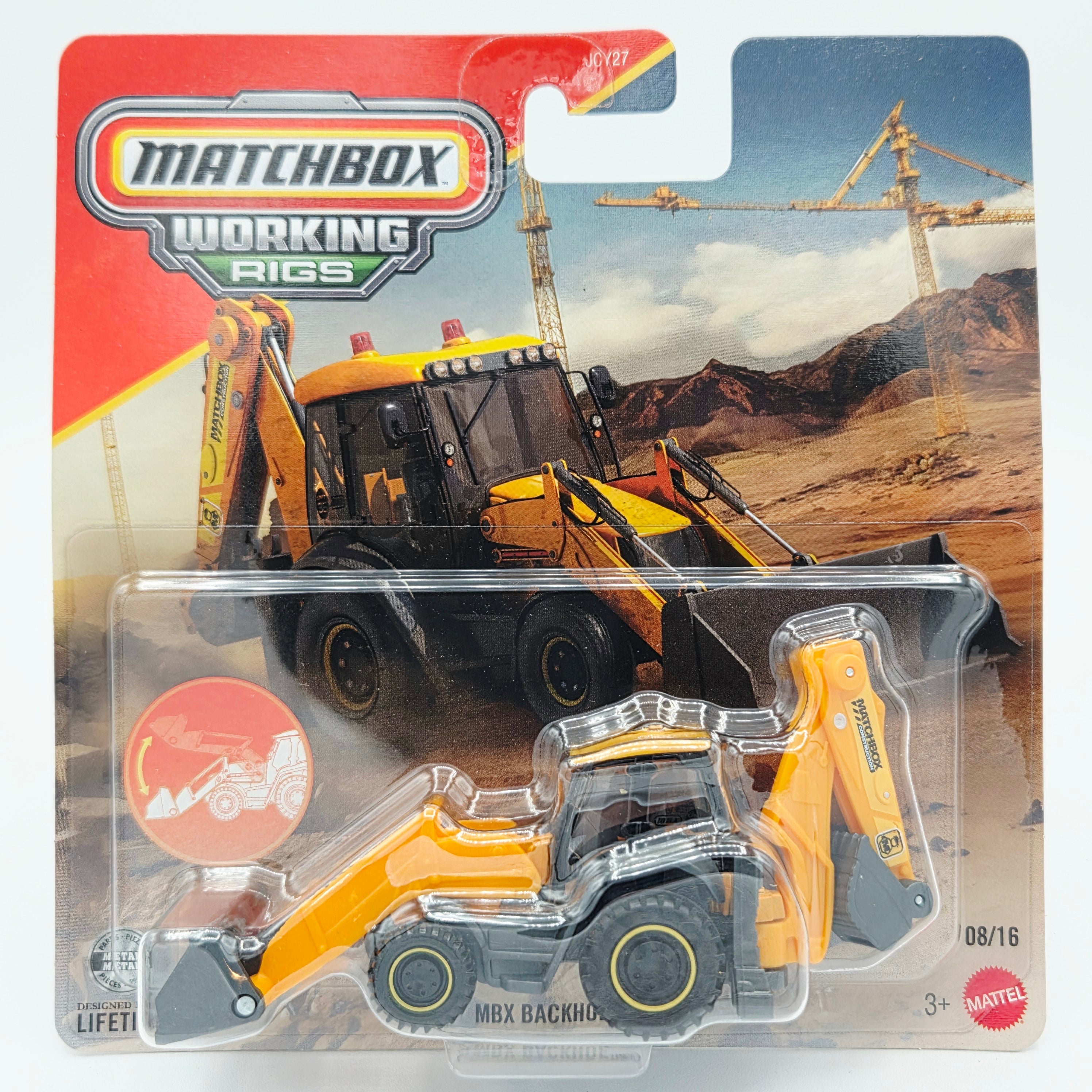Matchbox Backhoe "MBX Construction" (2026 Working Rigs - Mix 3, Case J)