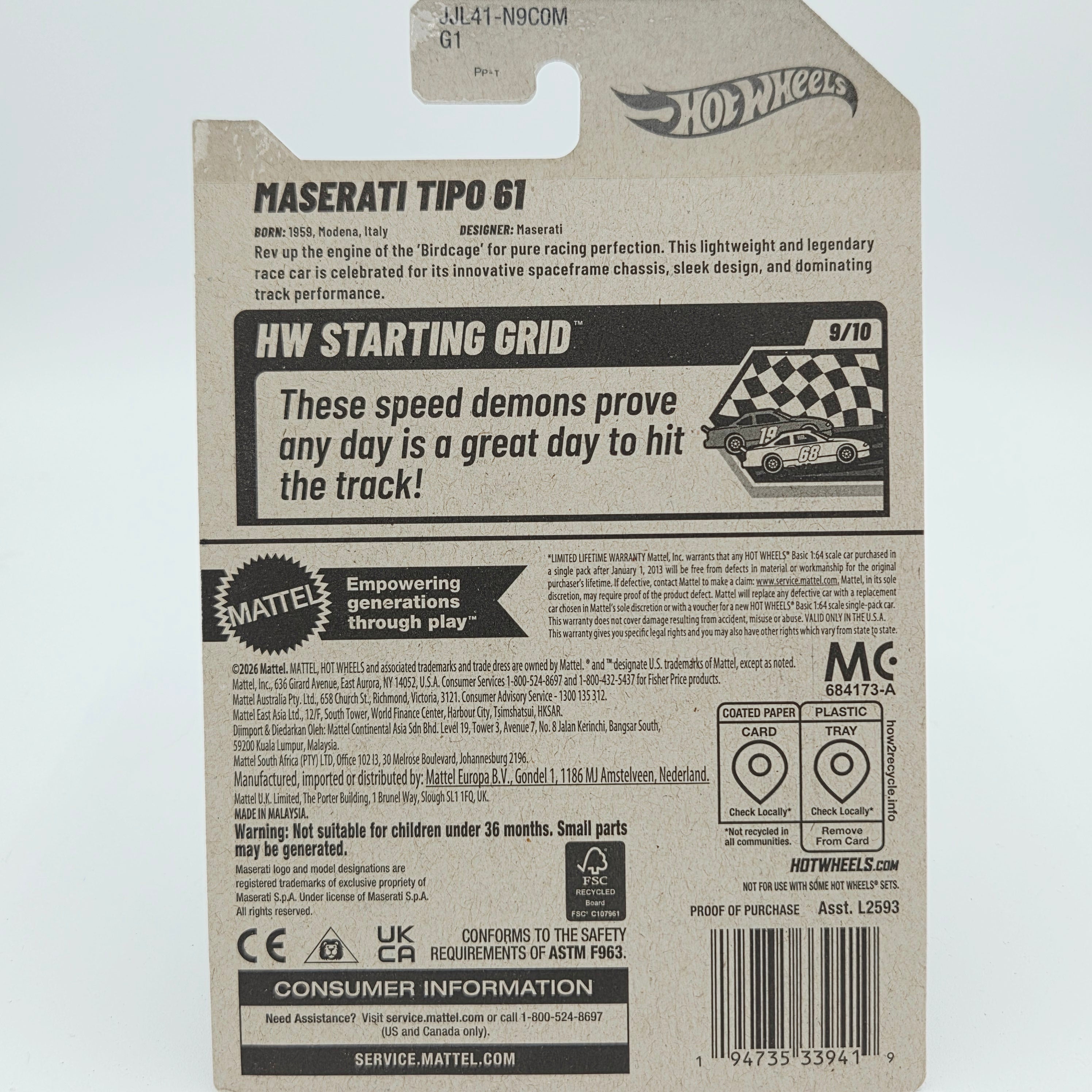 Hot Wheels Maserati Tipo 61 (2026 HW Basic Case M - Starting Grid)