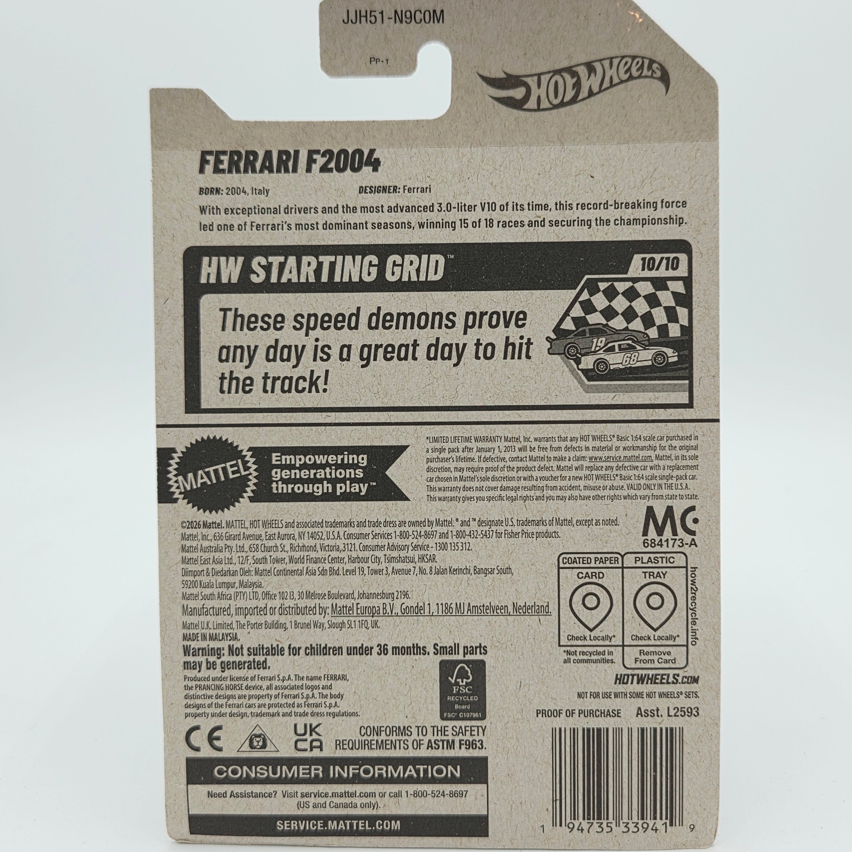 Hot Wheels Ferrari F2004 (2026 HW Basic Case M - Starting Grid)