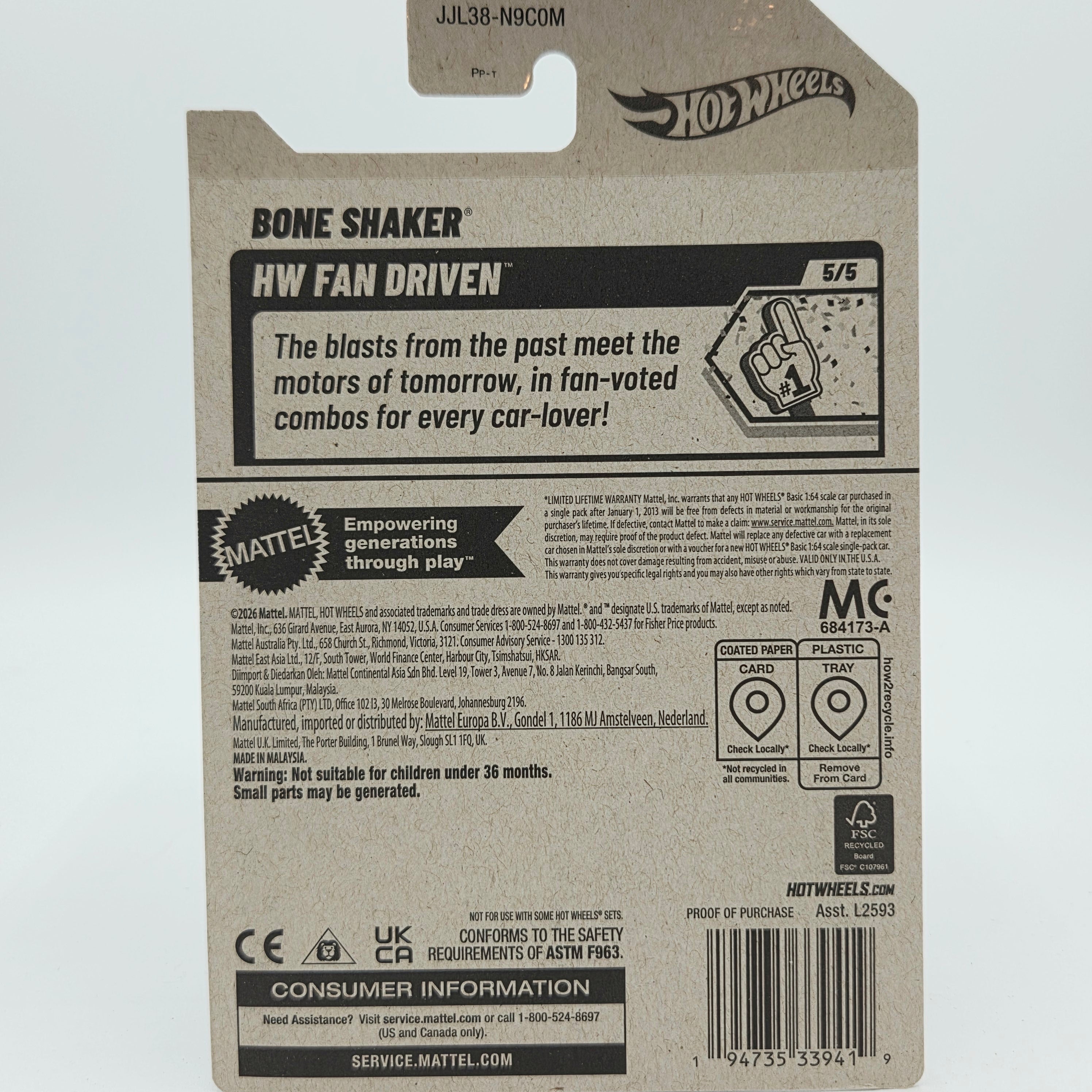 Hot Wheels Bone Shaker (2026 HW Basic Case M - Fan Driven)