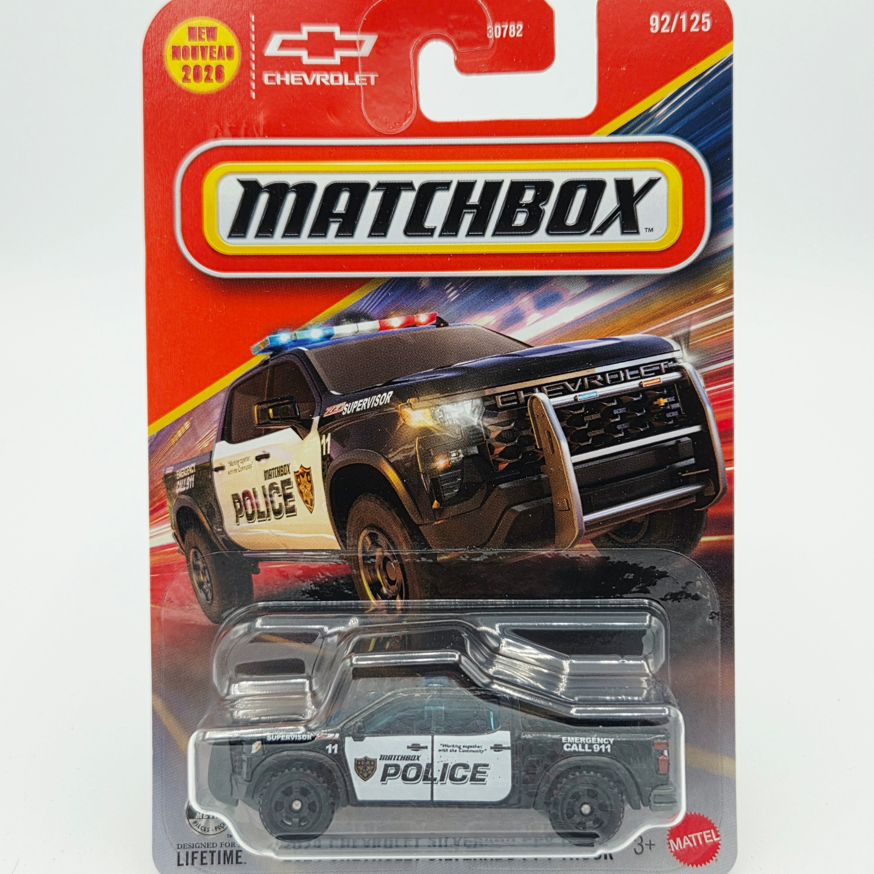 Matchbox '24 Chevrolet Silverado PPV Police Truck (2026 Mix 9 K Basic)