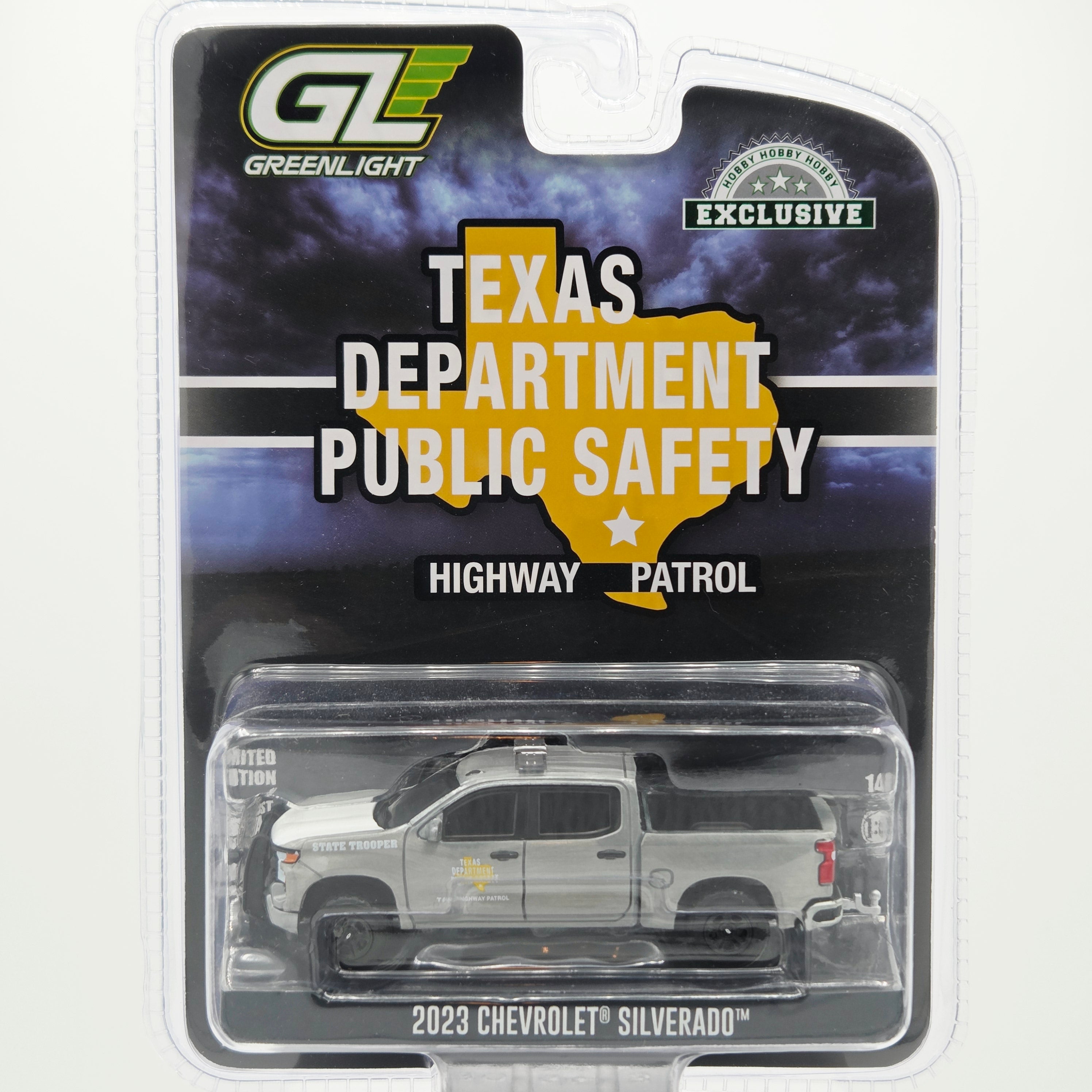GreenLight - CHASE, RAW - '23 Chevrolet Silverado "Texas Highway Patrol" - 1:64 (2025 Hobby Exclusive)