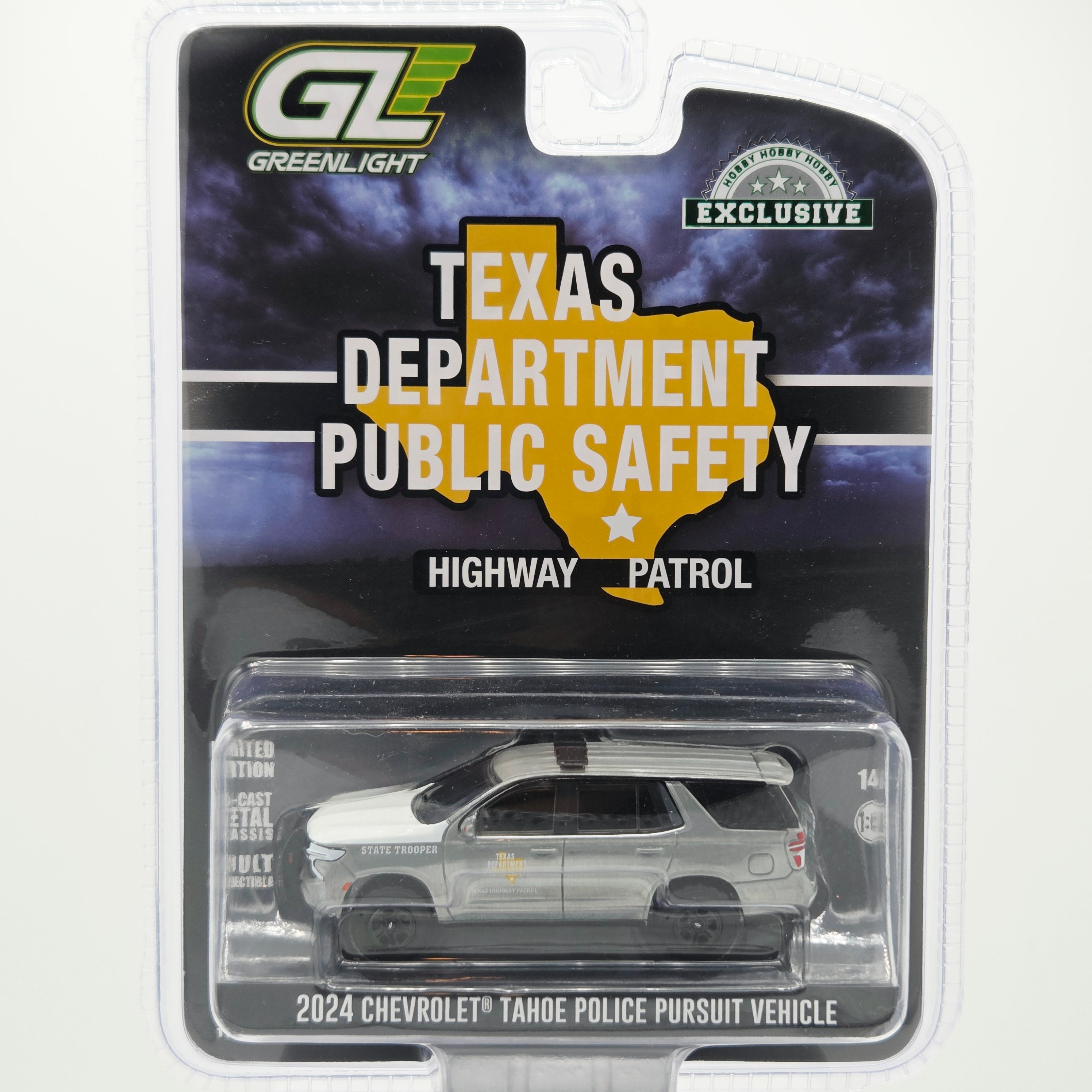 GreenLight - CHASE, RAW - '24 Chevrolet Tahoe PPV "Texas Highway Patrol" - 1:64 (2025 Hobby Exclusive)