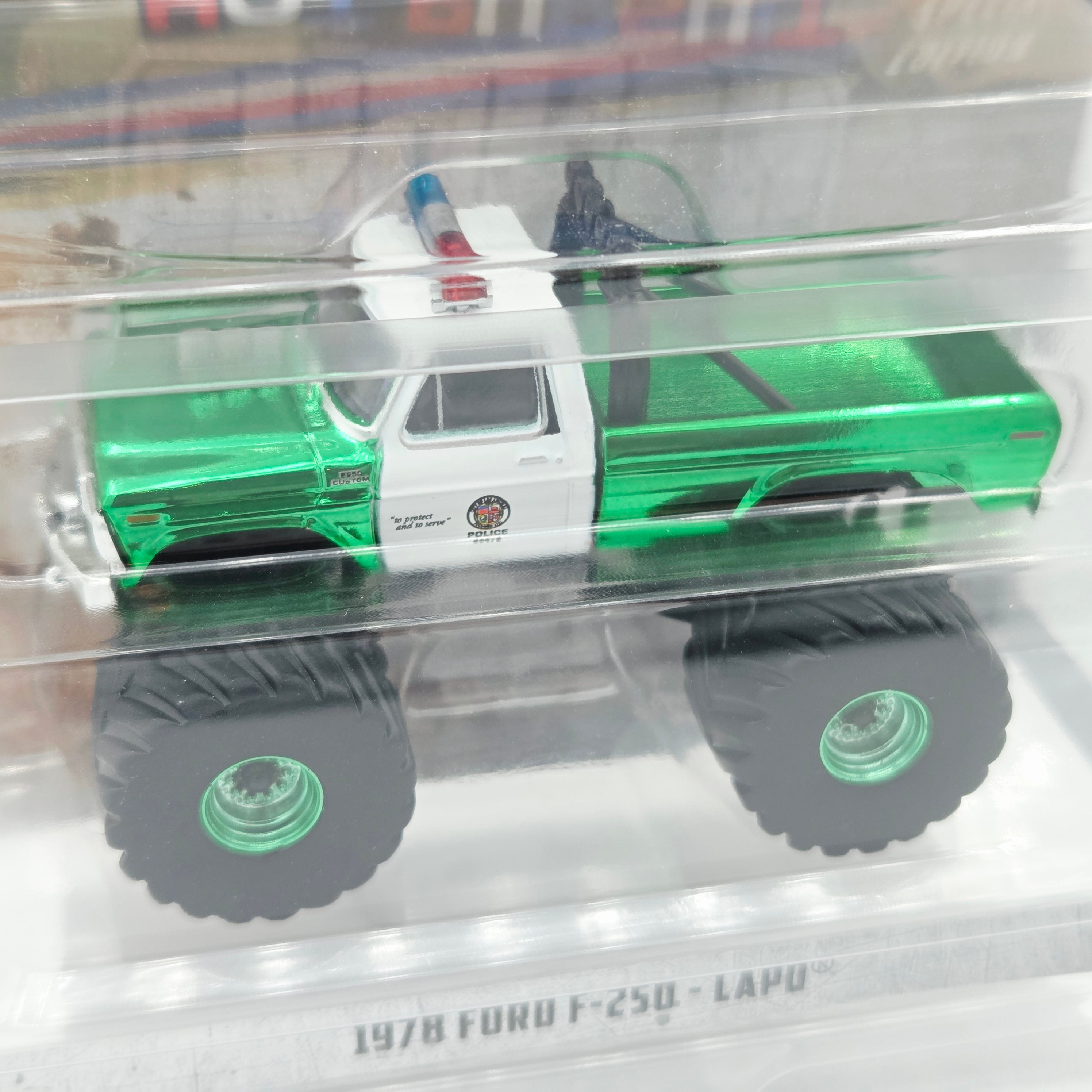 GreenLight - CHASE, GREEN - '78 Ford F-250 "LAPD" Monster Truck - 1:64 (2026 Kings of Crunch Hot Pursuit)