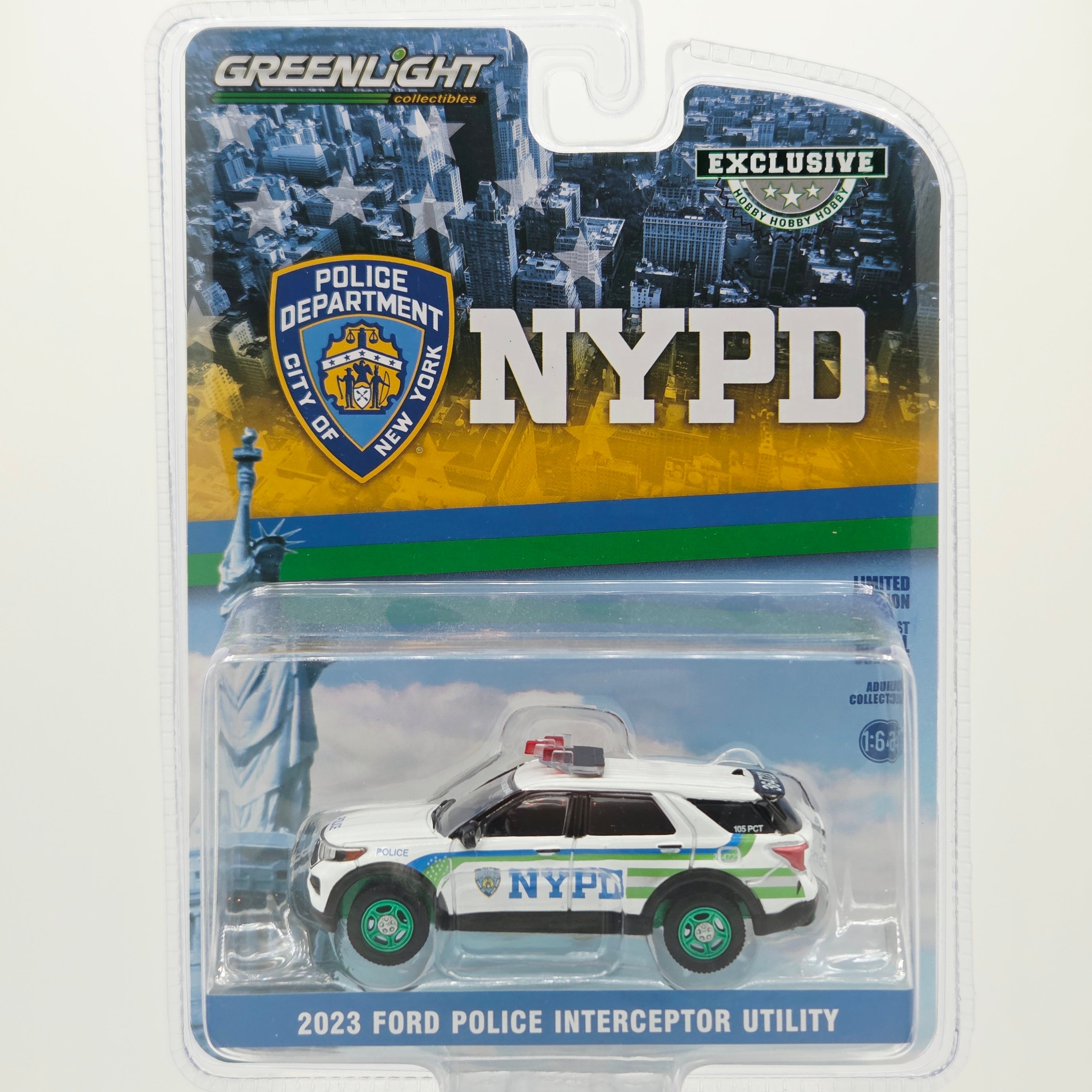 Greenlight - CHASE, GREEN - '23 Ford Police Interceptor Utility - 1:64, New York City Police NYPD (2024 Hobby Exclusive)
