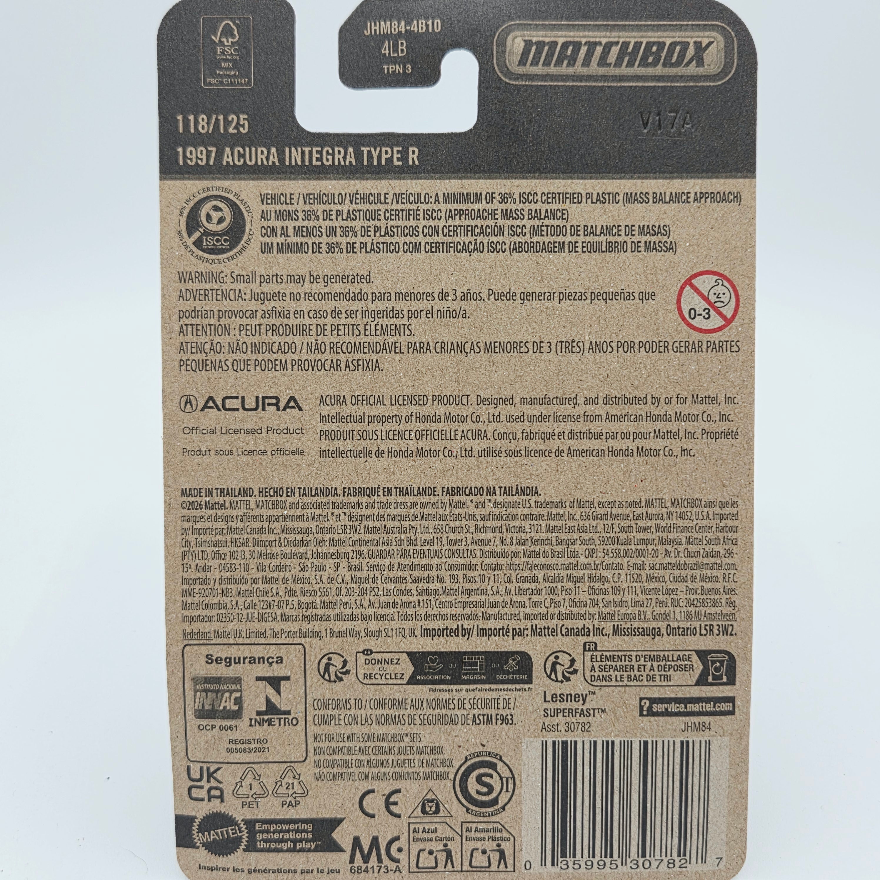 Matchbox '97 Acura Integra Type R - LHD Variant (2026 Mix 10 L Basic)