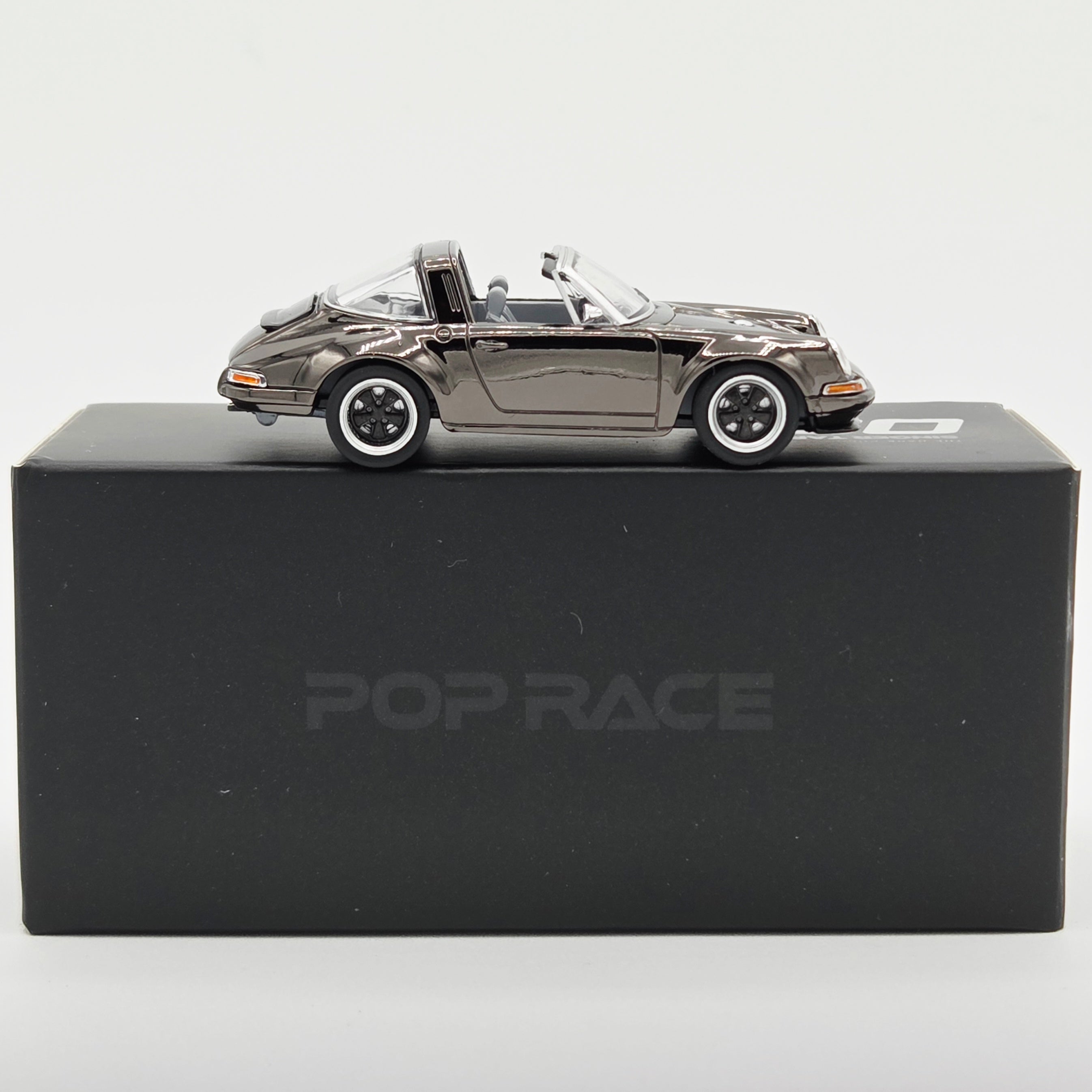 Pop Race Porsche Singer Targa - 1:64, Dark Chrome #001 (2026 Limited Edition)