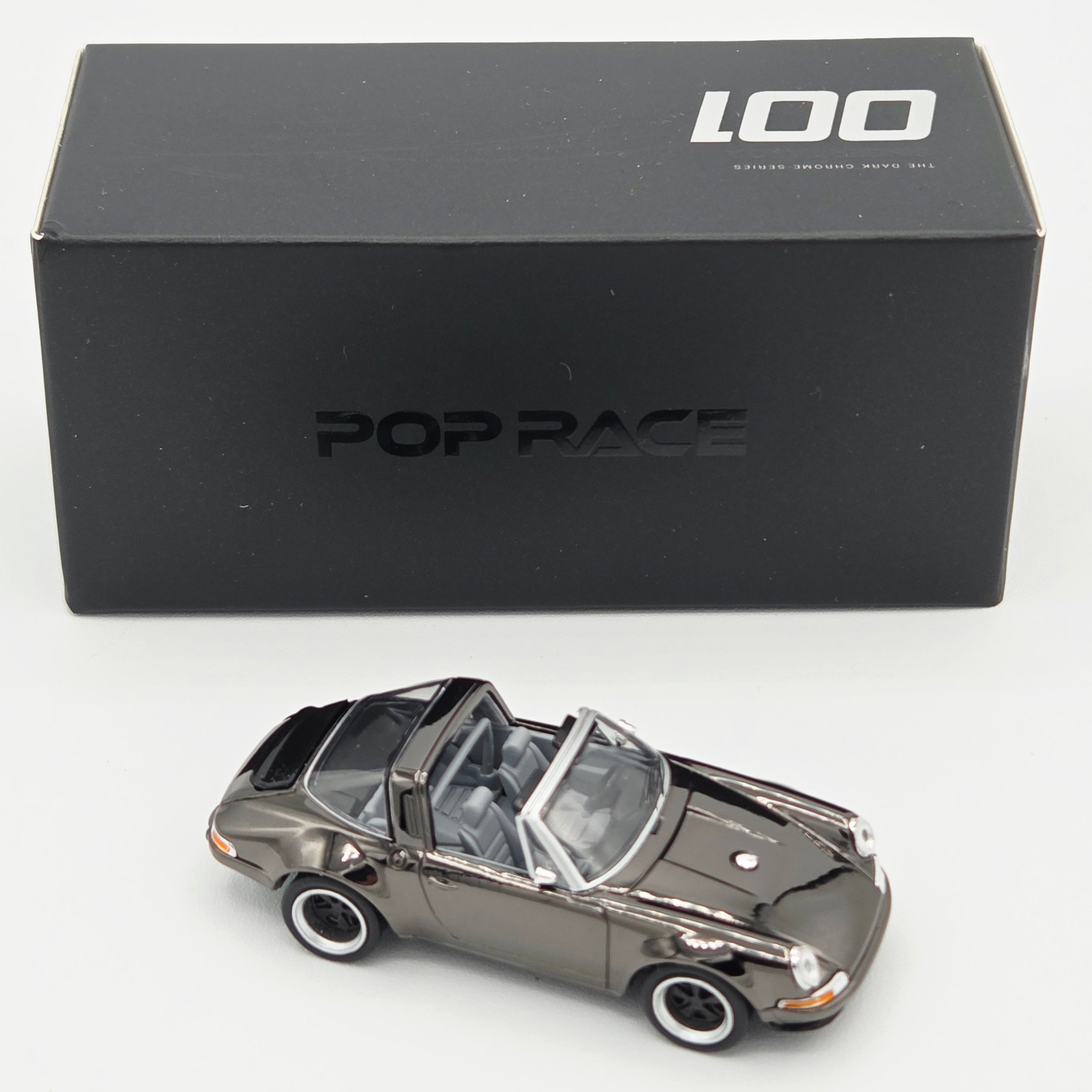 Pop Race Porsche Singer Targa - 1:64, Dark Chrome #001 (2026 Limited Edition)