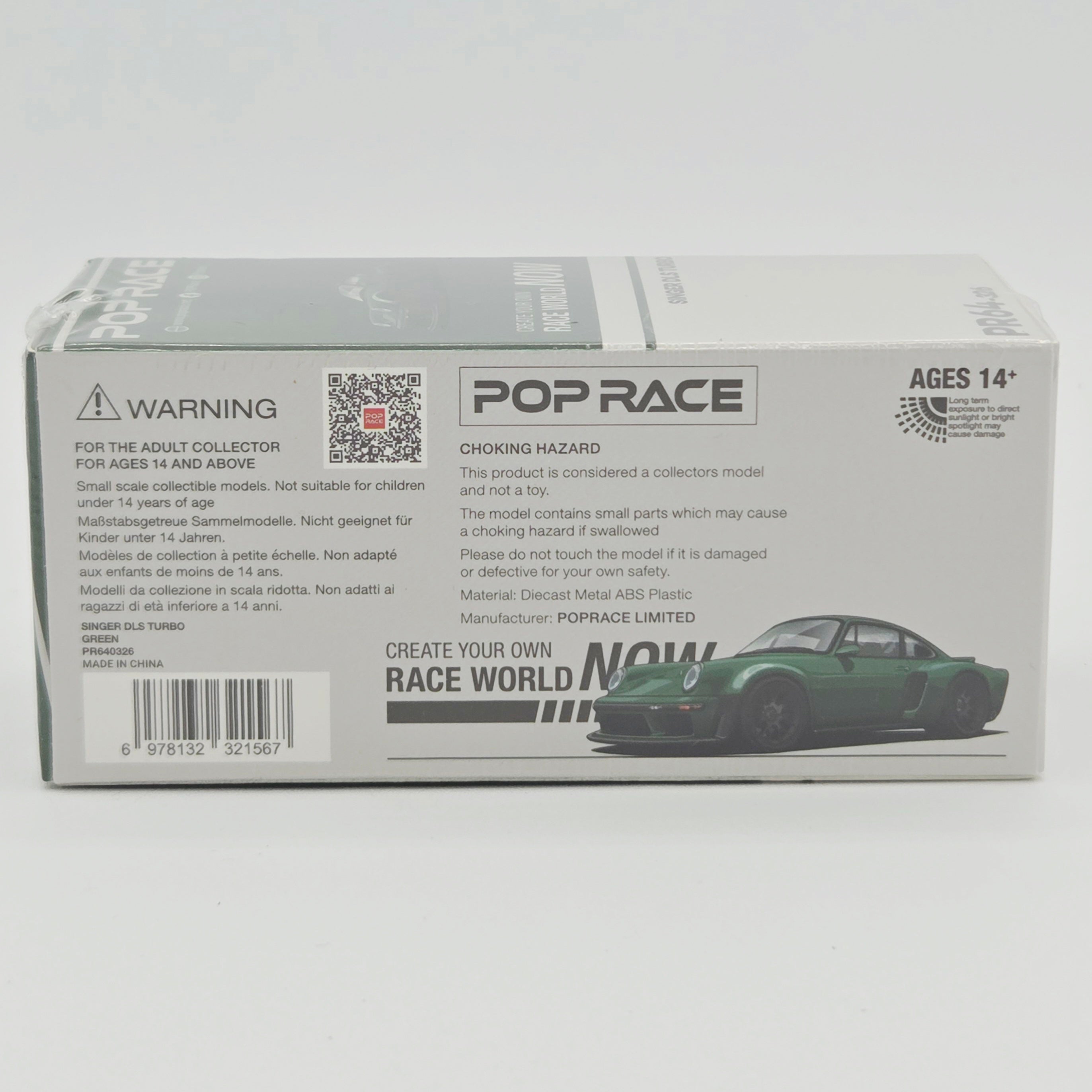 Pop Race Porsche Singer DLS Turbo - 1:64, Green #396 (2026 Limited Edition)