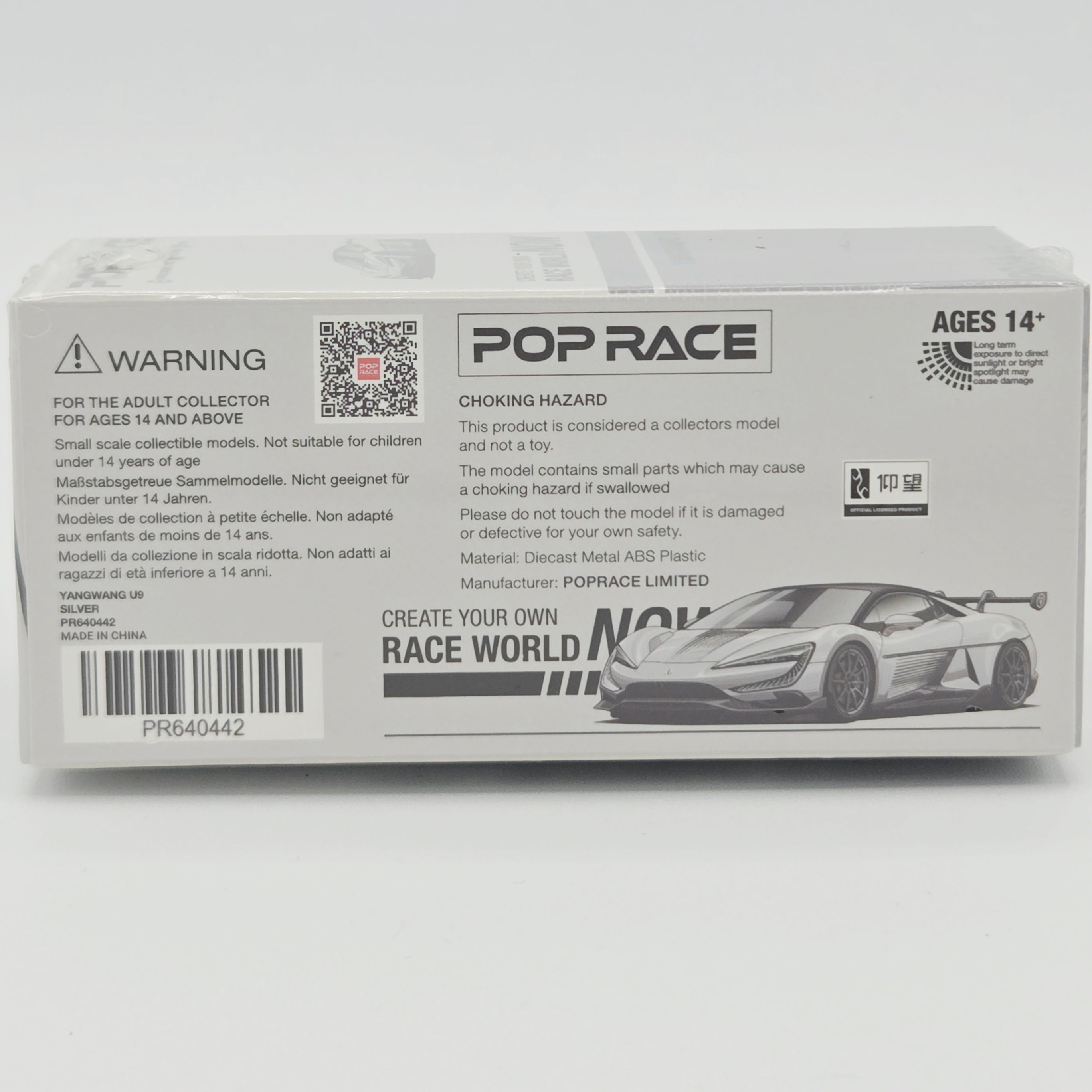 Pop Race Yangwang U9 - 1:64, Silver #442 (2026 Limited Edition)