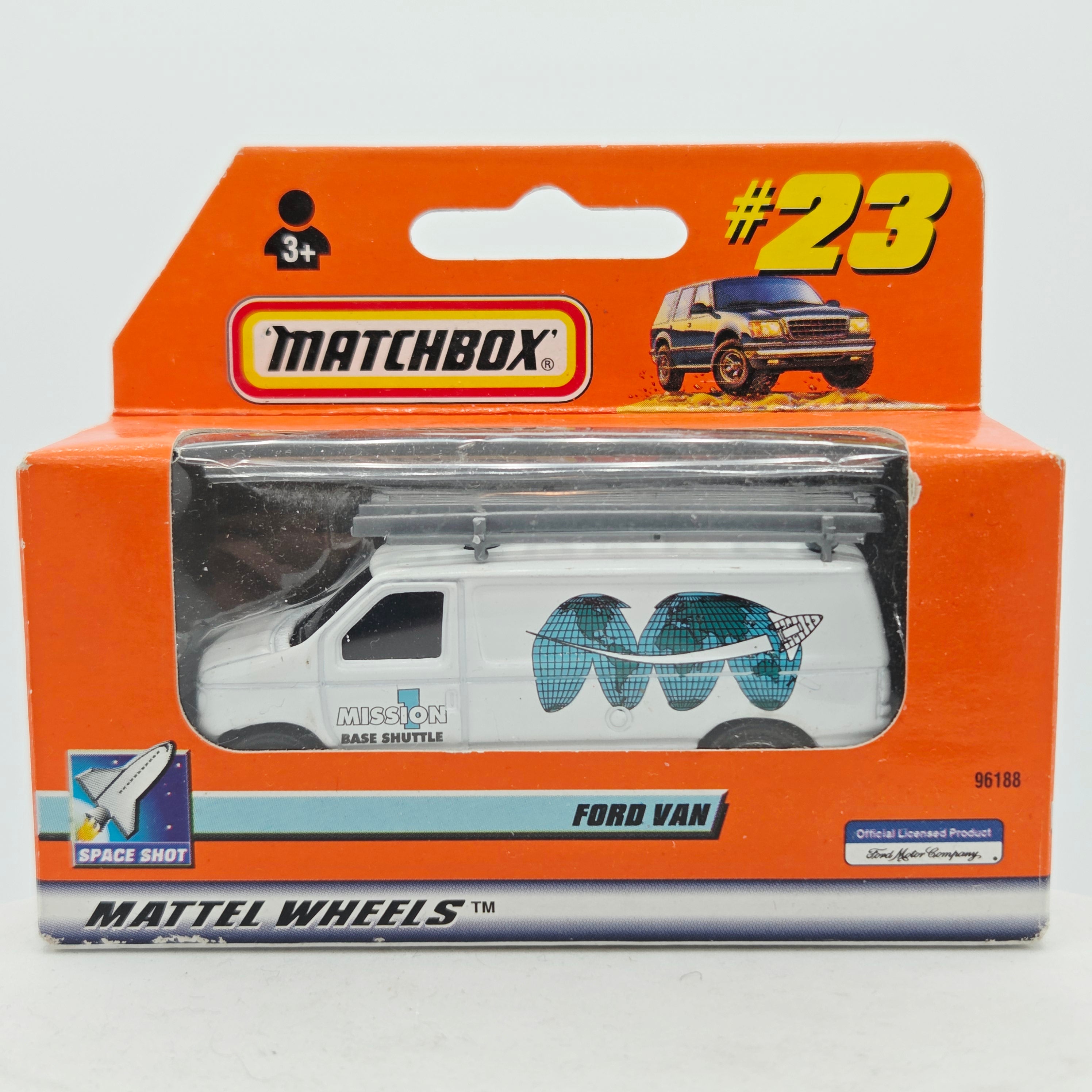 Matchbox Mission Ford Van w/ Ladder Rack (1999 MBX Basic Box - Space Explorers)