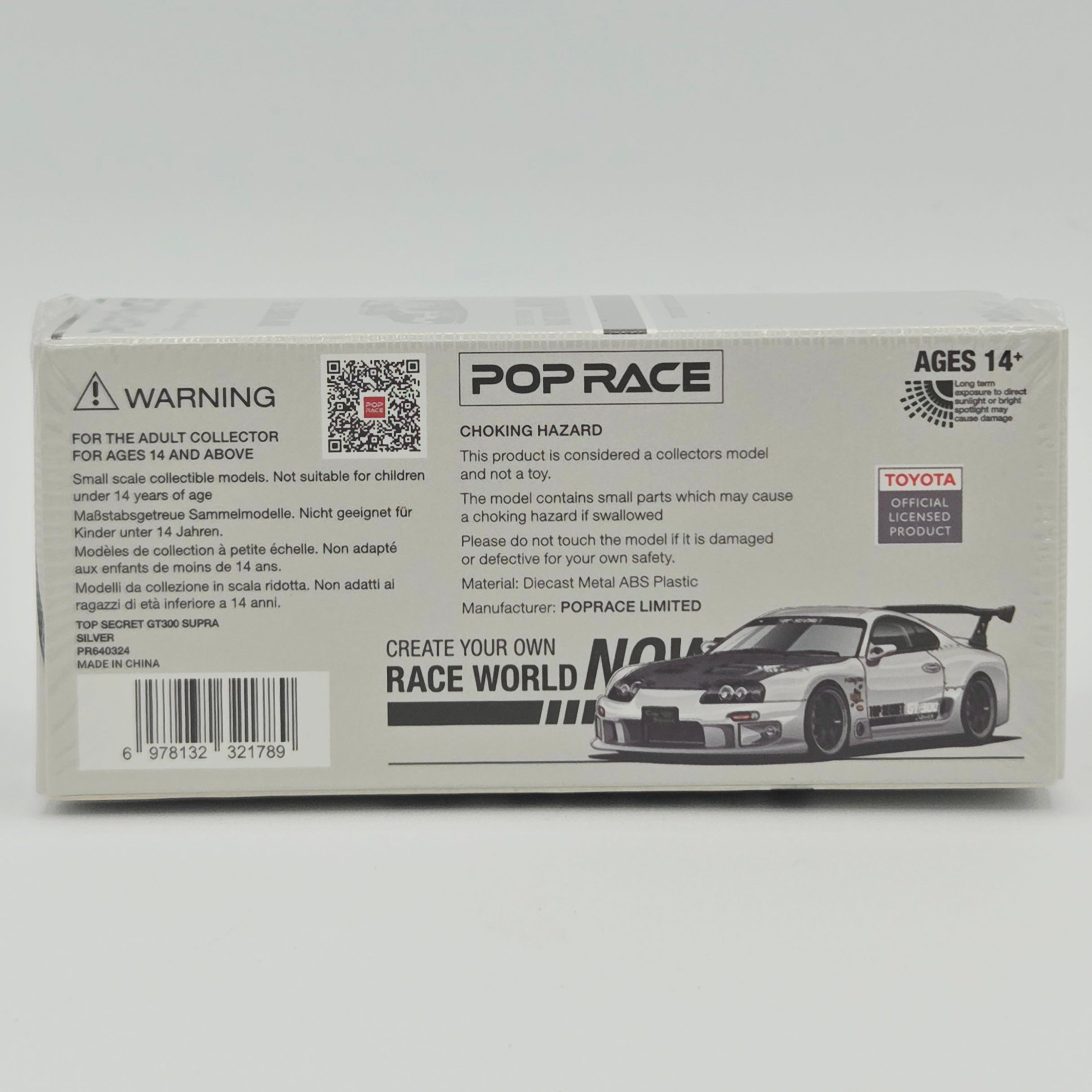 Pop Race Top Secret Toyota GT300 Supra - 1:64, Silver #324 (2026 Limited Edition)
