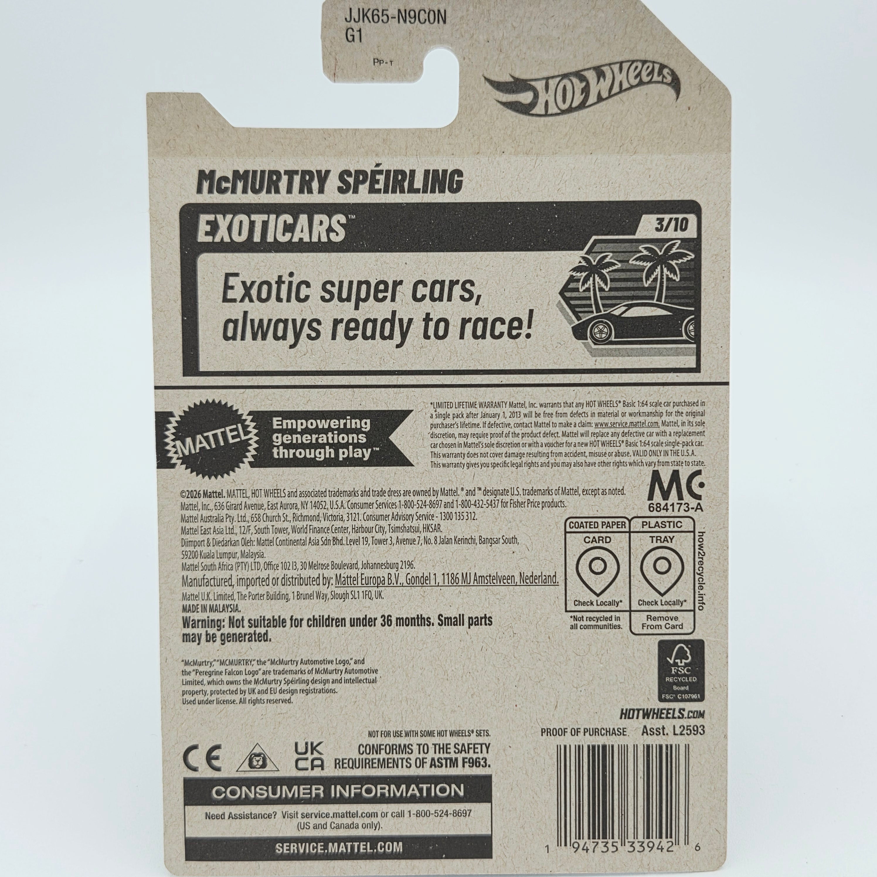 Hot Wheels McMurtry Speirling (2026 HW Basic Case N - Exoticars)